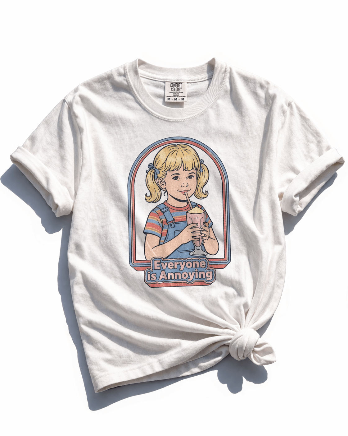 Plus/Reg Short Sleeve "Everyone Is Annoying" Graphic Tee - Freckled Poppy