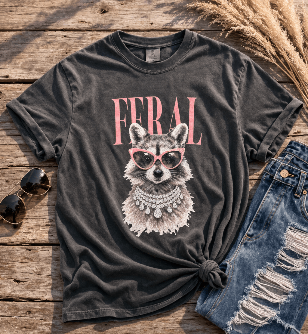 Plus/Reg Short Sleeve "Feral" Graphic Tee - Freckled Poppy