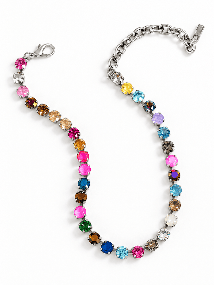 TOVA Oakland Garden Party Crystal Necklace in Antique Silver - Freckled Poppy