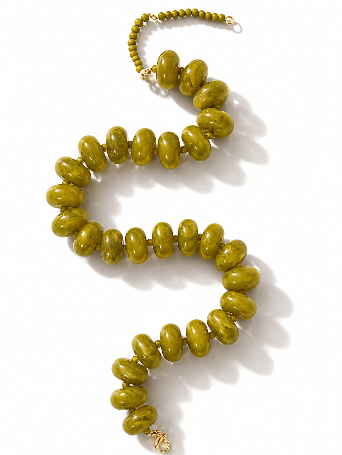 Gemelli Bailey Olive Green Beaded Necklace - Freckled Poppy