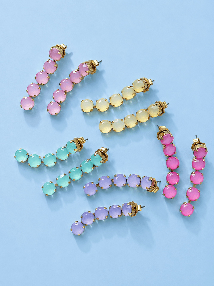 TOVA Oakland Opal Crystal Drop Earrings - Freckled Poppy