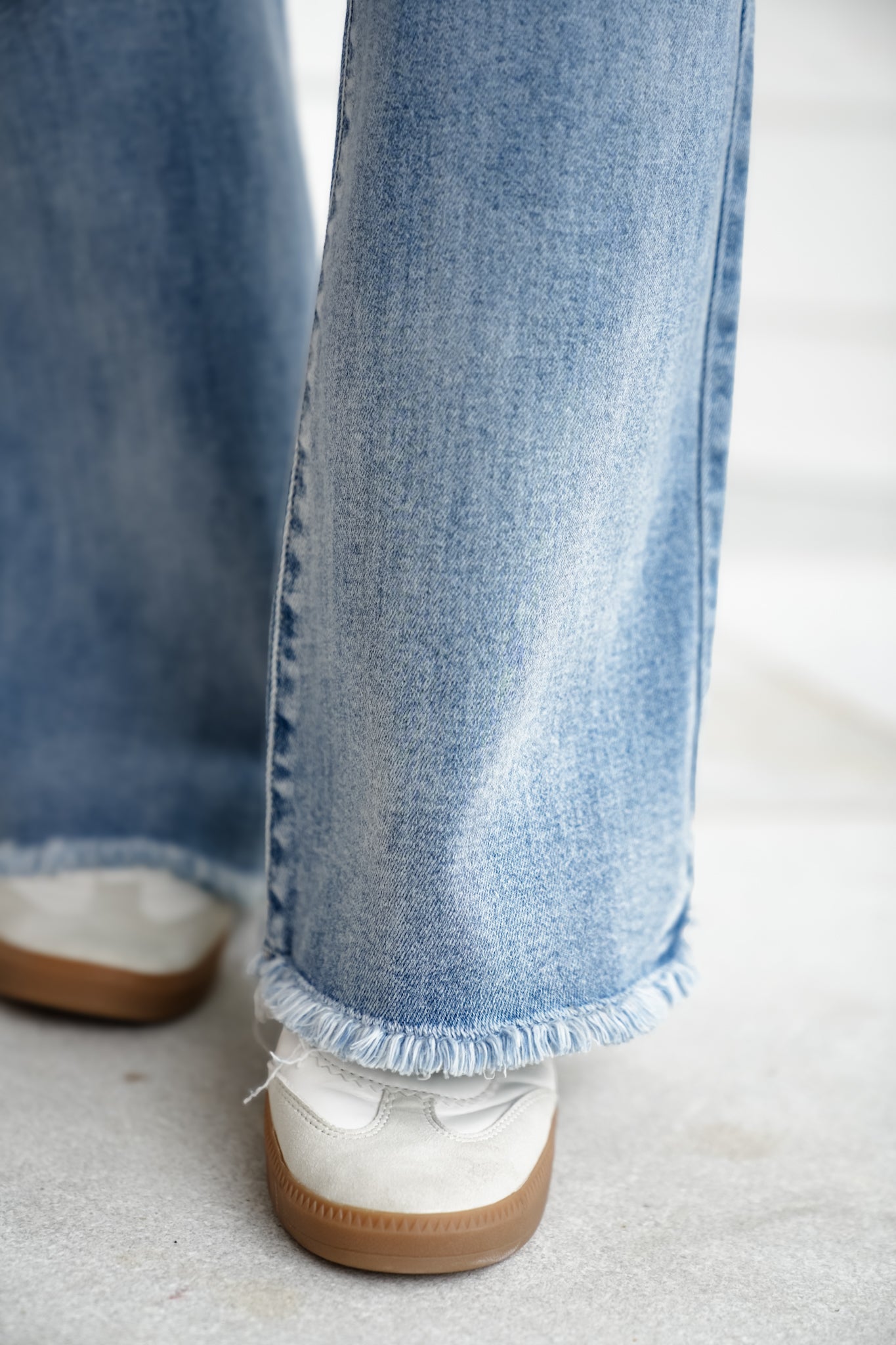 Judy Blue High Rise Light Wash Distressed Flare Jeans with Shield Pockets
