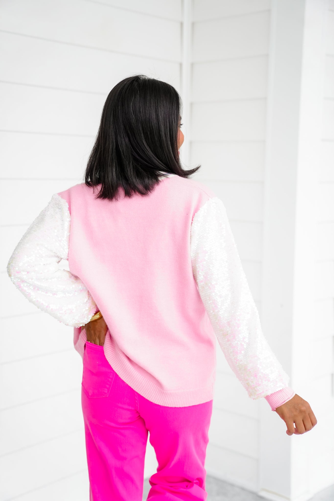 Plus/Reg Glitter Ghosts Cardigan with Sequins