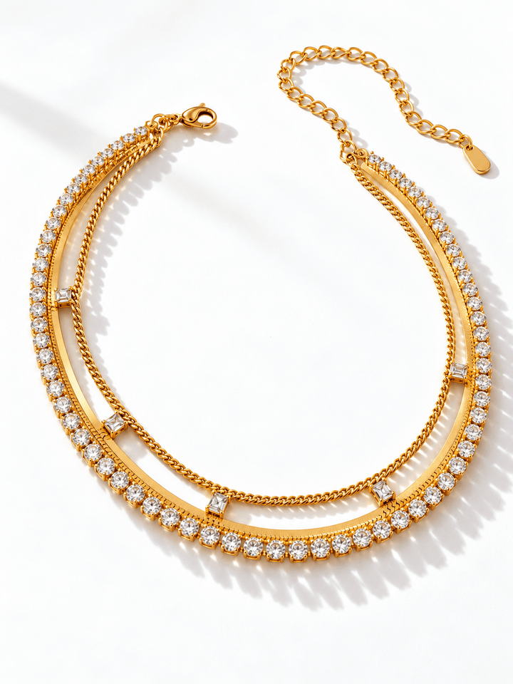 All That Glitters Multi-Layer Crystal Necklace - Freckled Poppy