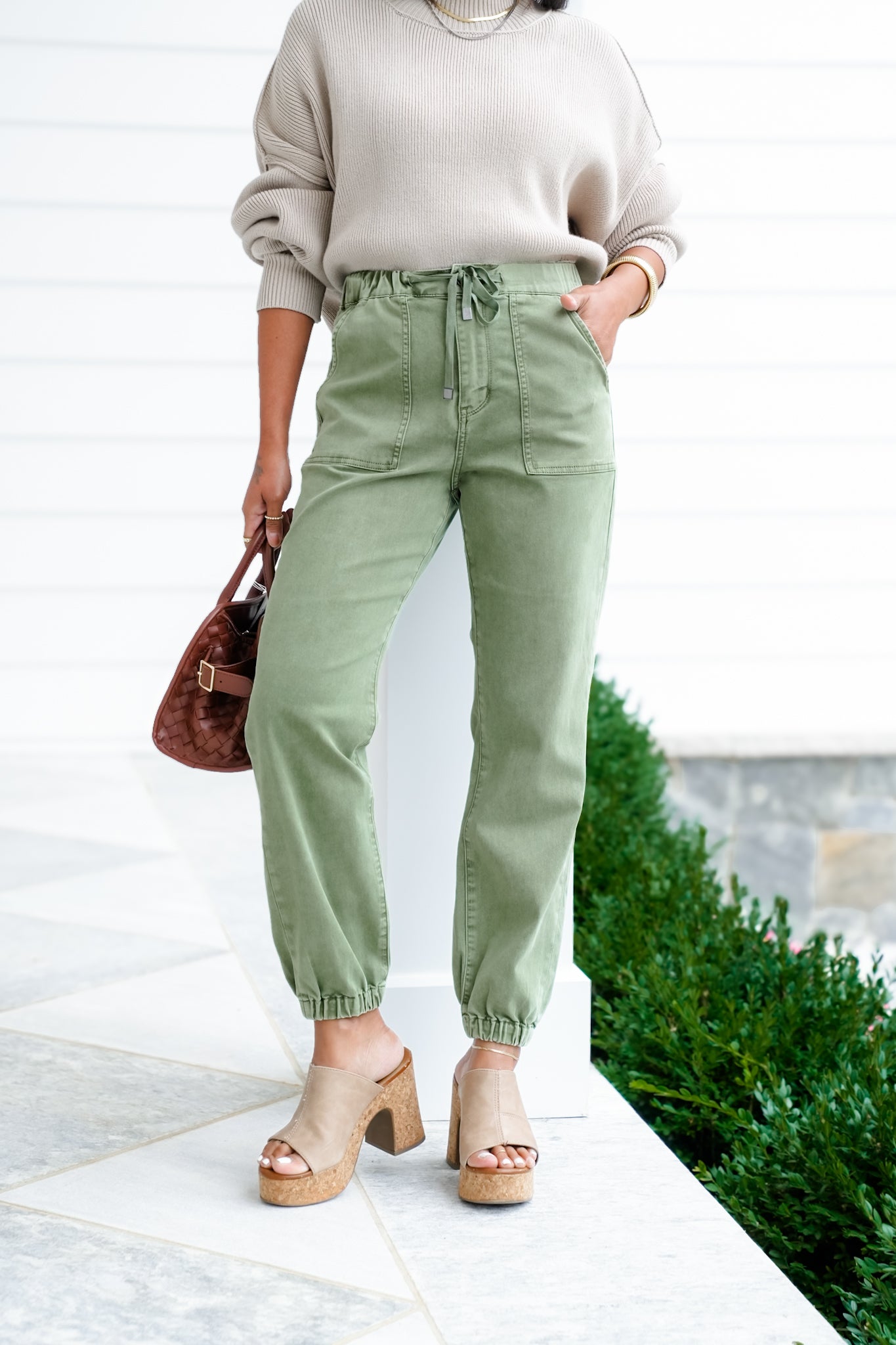 Mica High Rise Green Joggers