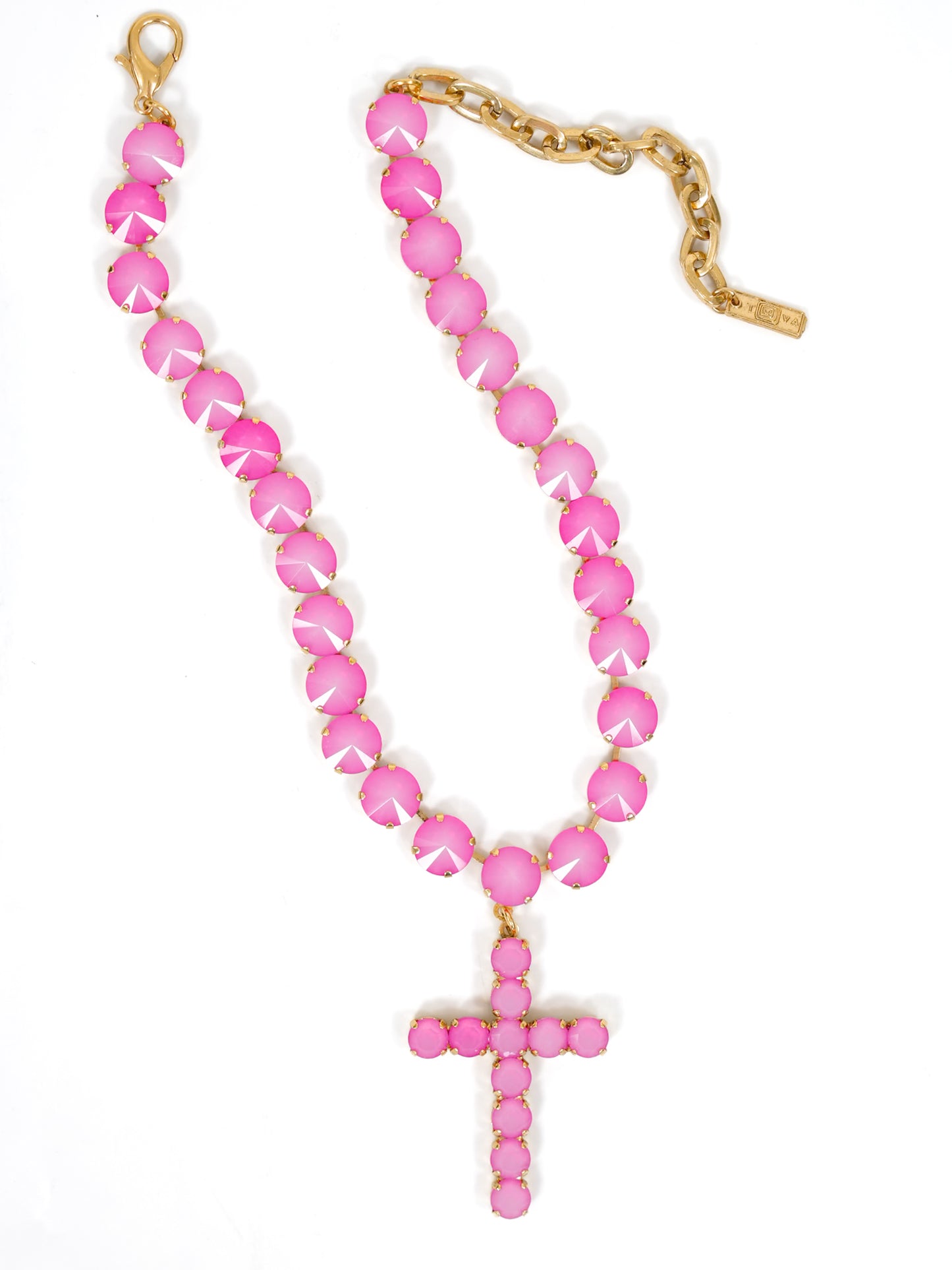 TOVA Donatella Crystal Cross Necklace