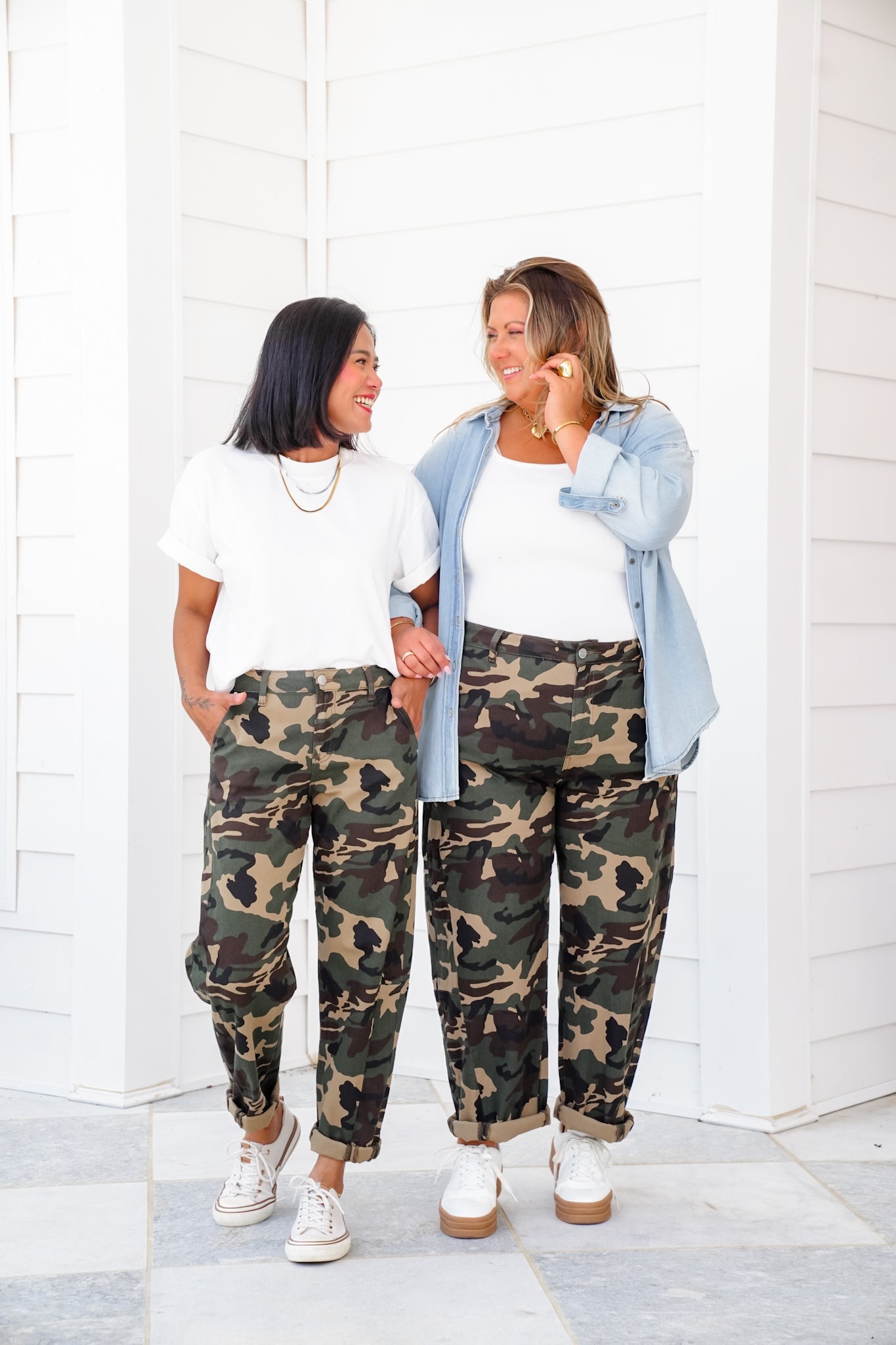 Risen High Rise Camo Ankle Barrel Pants with Double Cuff