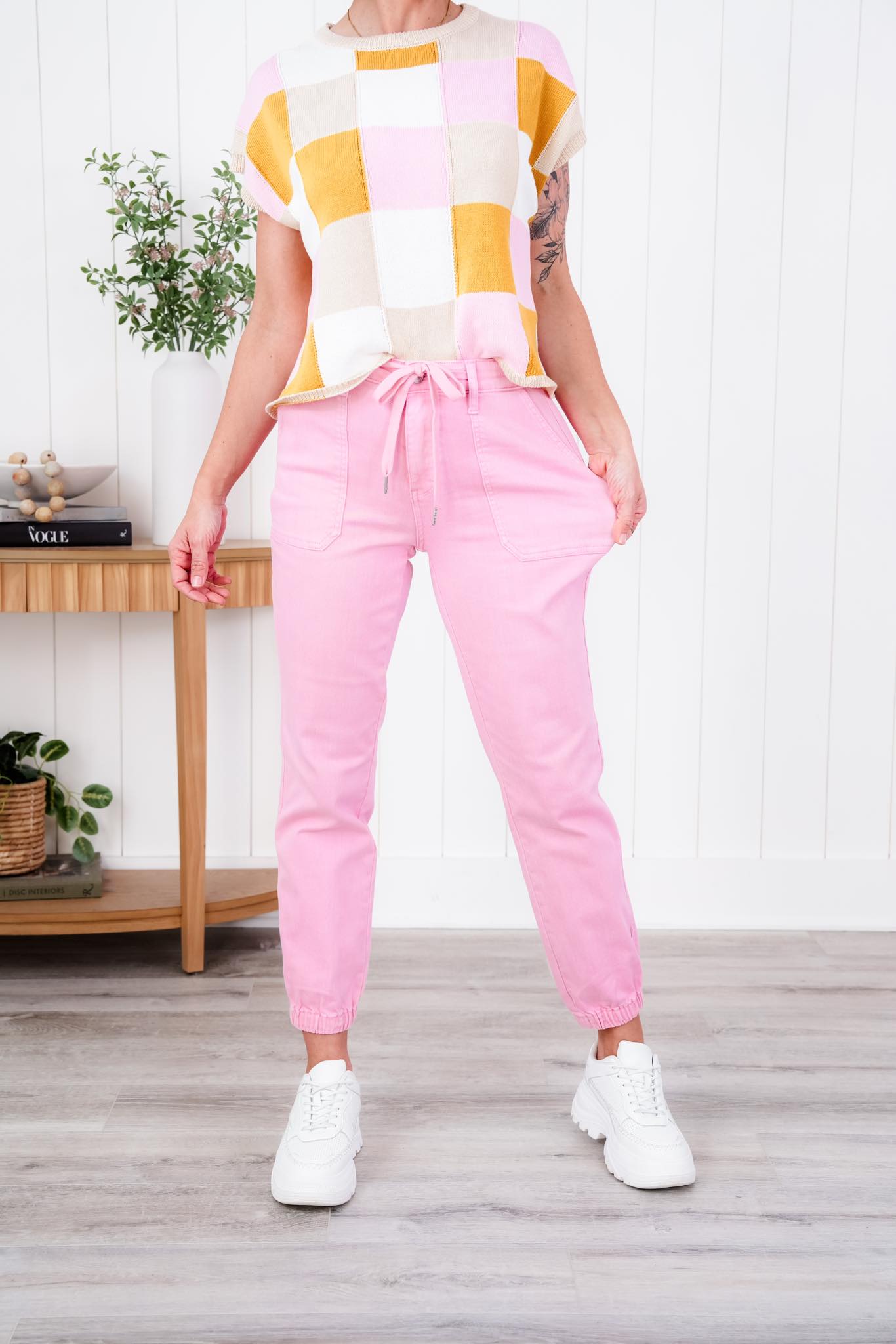 Judy Blue Airplane Mode High Rise Light Pink Jogger