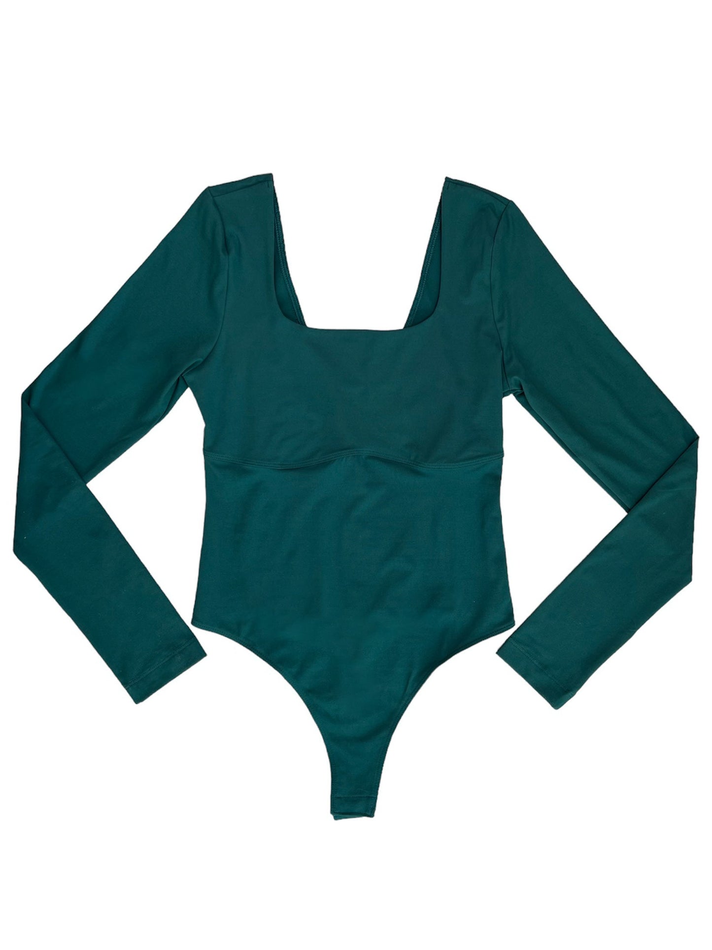 Solid Long Sleeve Square Neck Bodysuit (Multiple Colors)