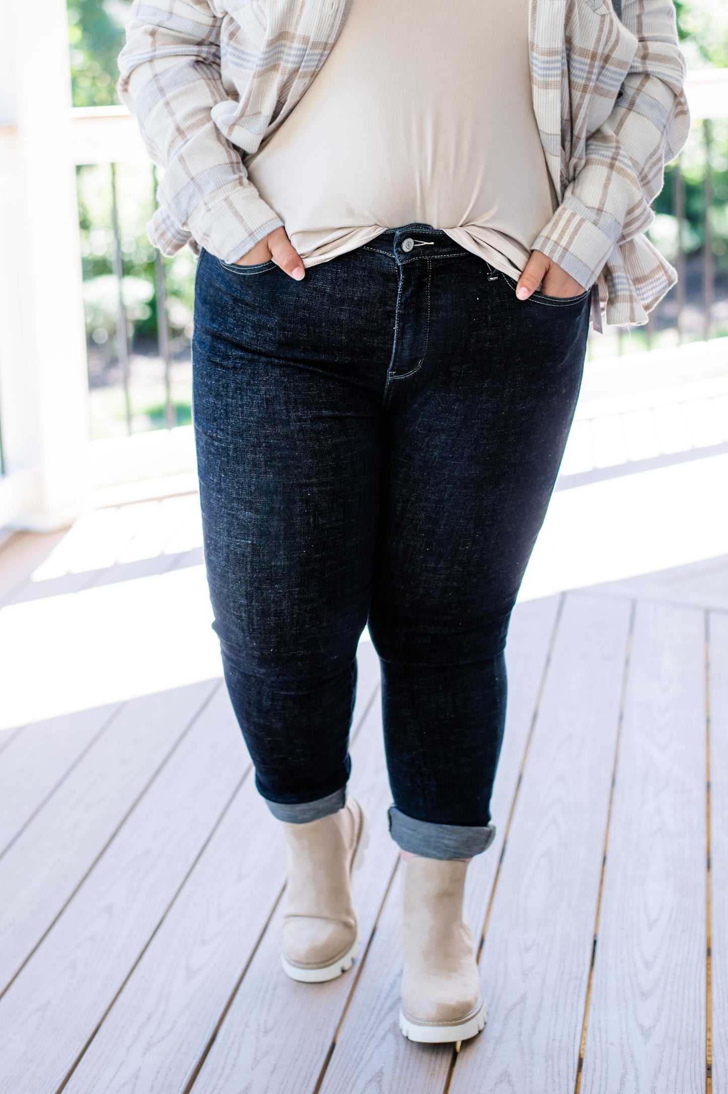 Judy Blue Tummy Control Suck it up Buttercup Dark Wash Skinny Jeans