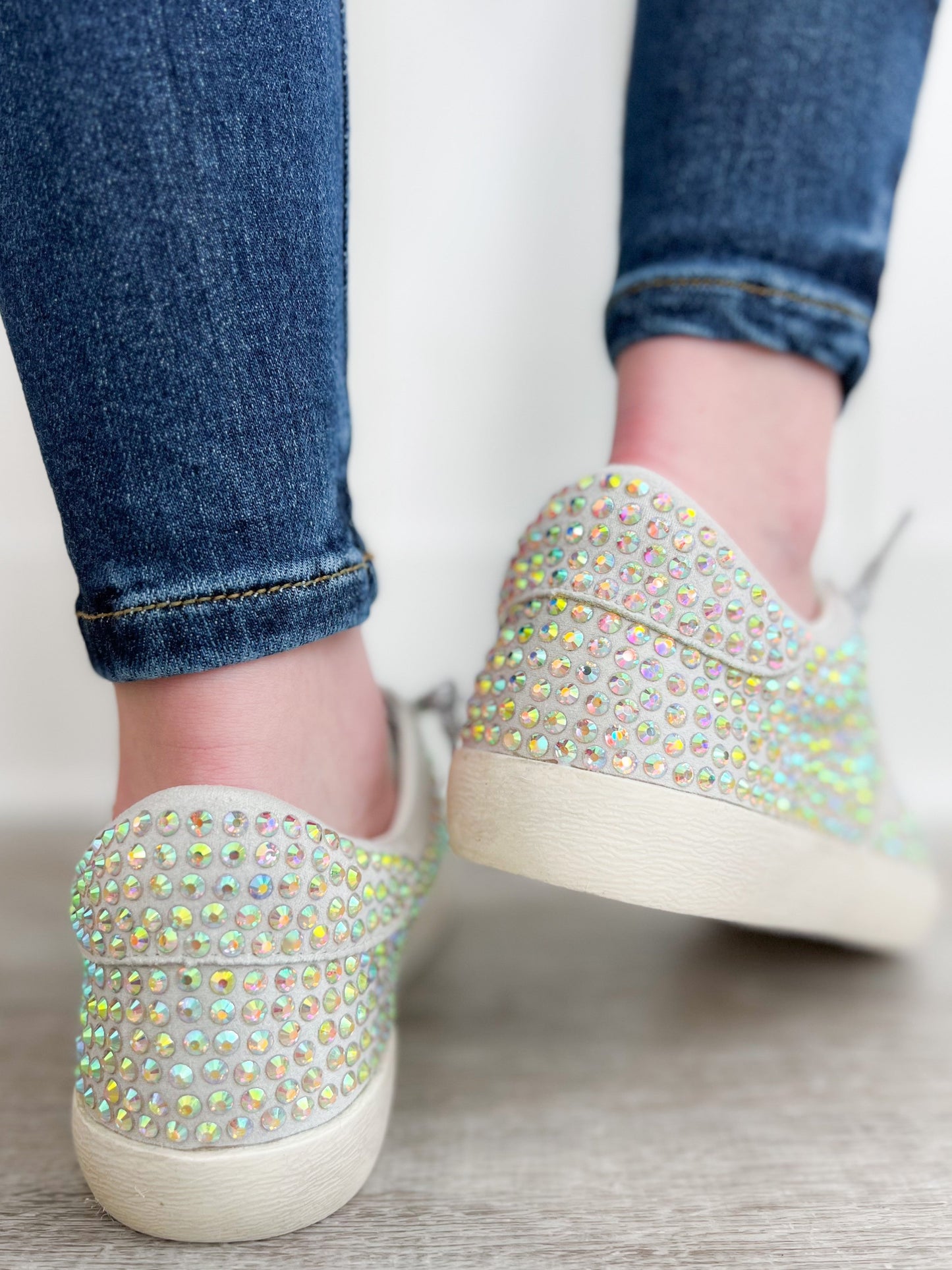 Iridescent Rhinestone Glam Sneaker