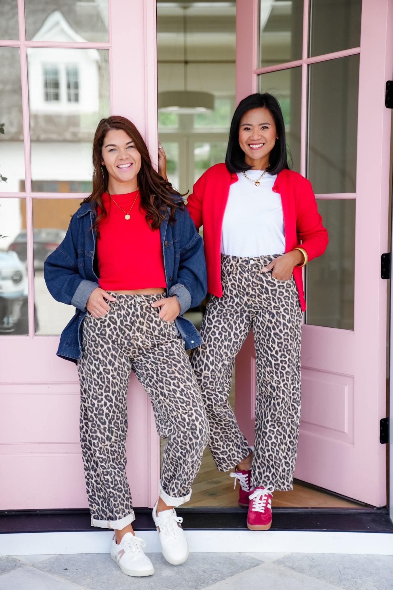 Vervet High Rise Leopard Barrel Jeans