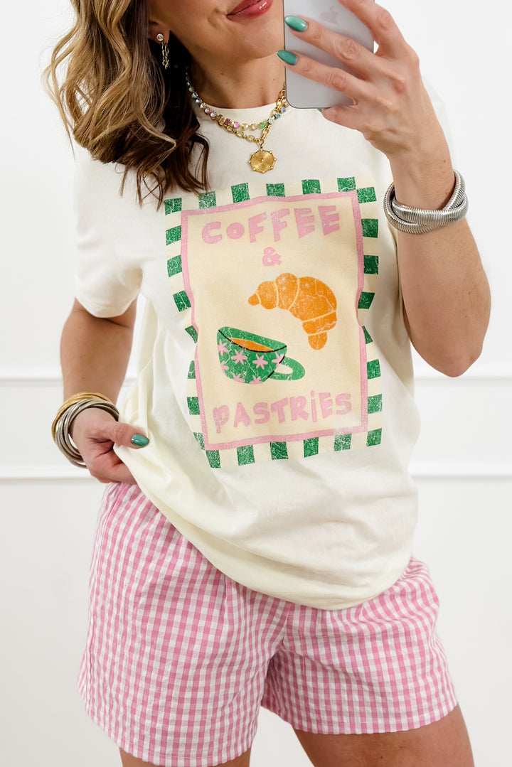 Plus/Reg Short Sleeve "Coffee & Pastries" Graphic Tee