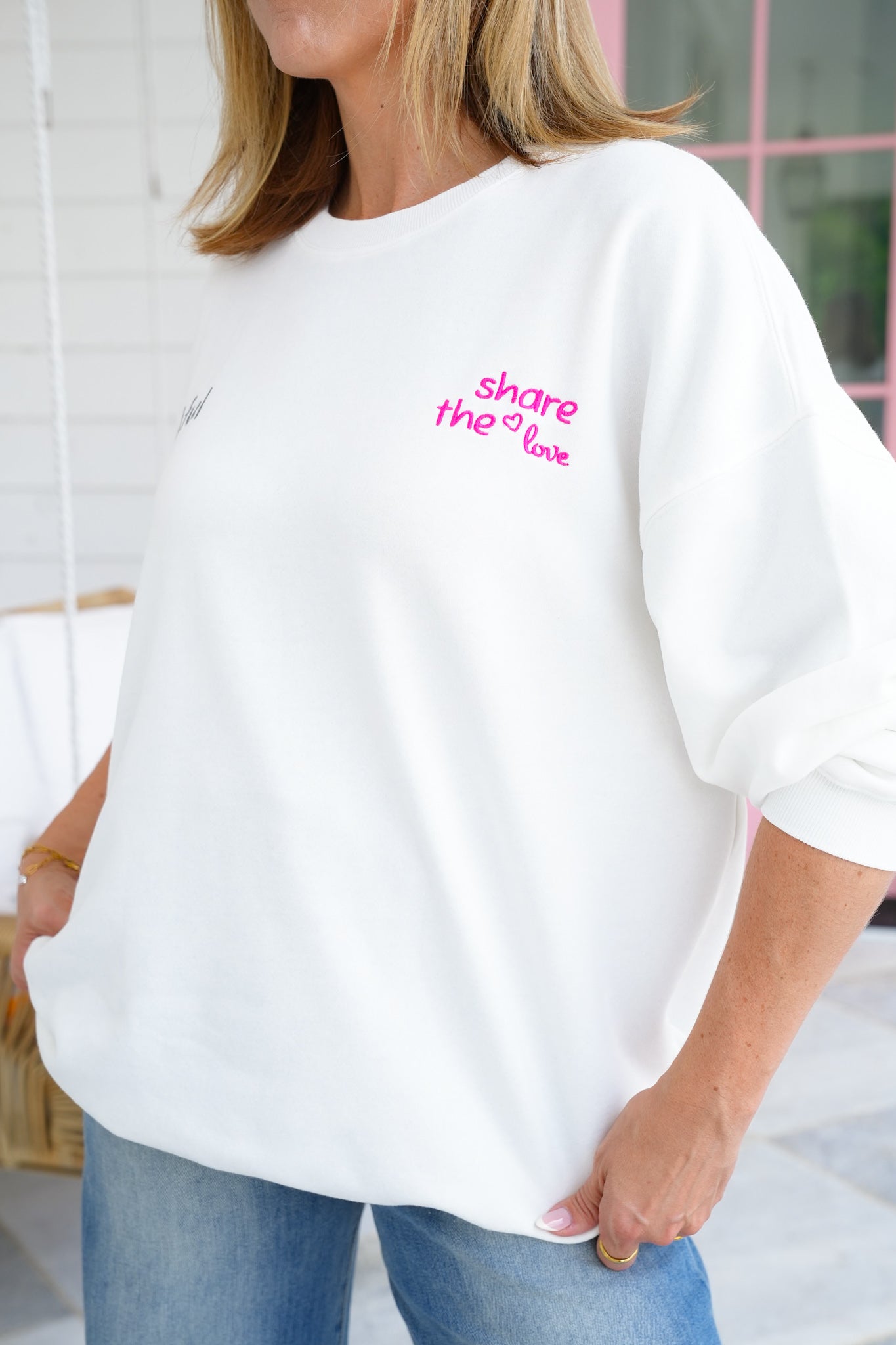 Long Sleeve "Thankful, Share The Love" Pullover Sweatshirt