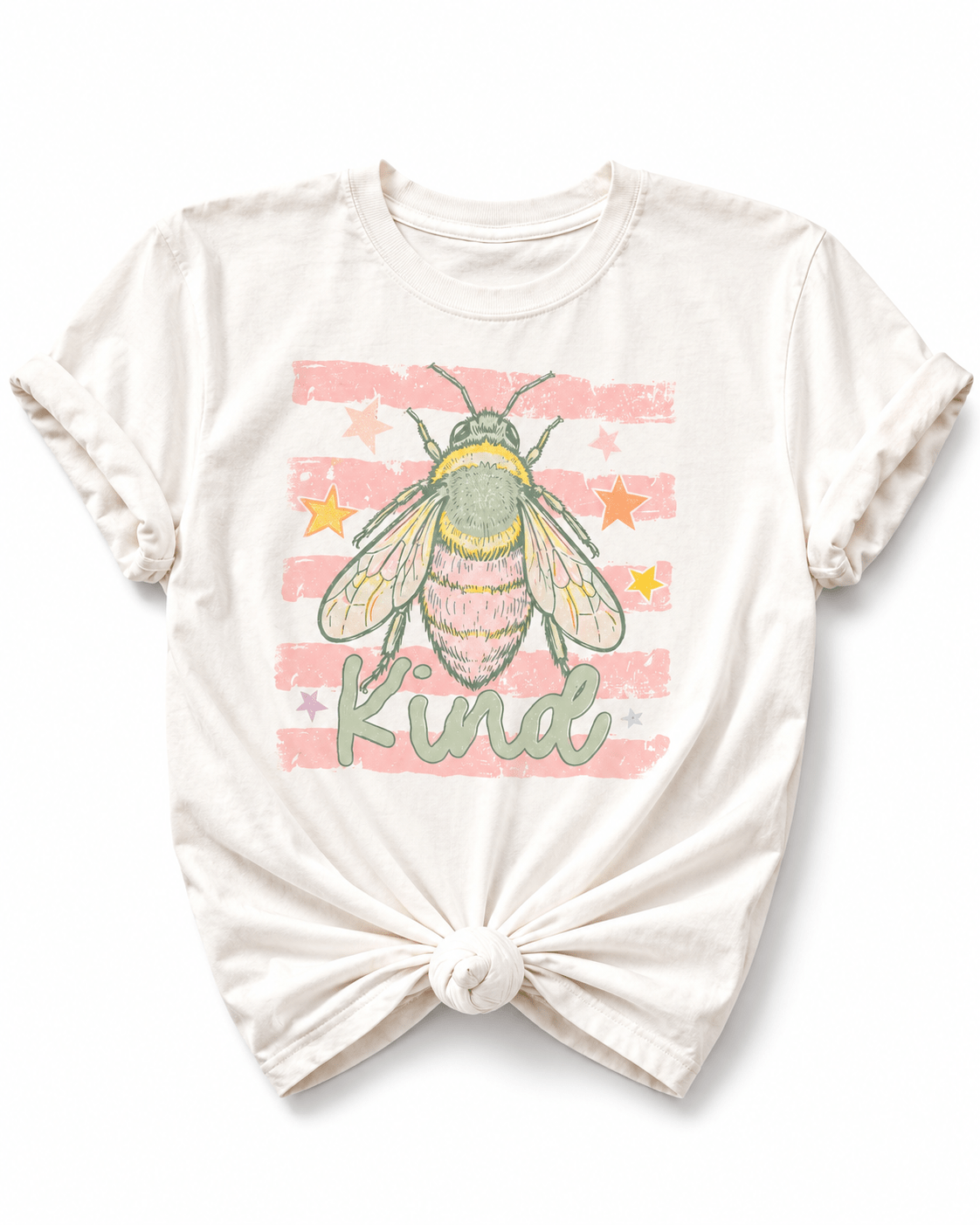 Plus/Reg Short Sleeve Bee Kind Graphic Tee - Freckled Poppy
