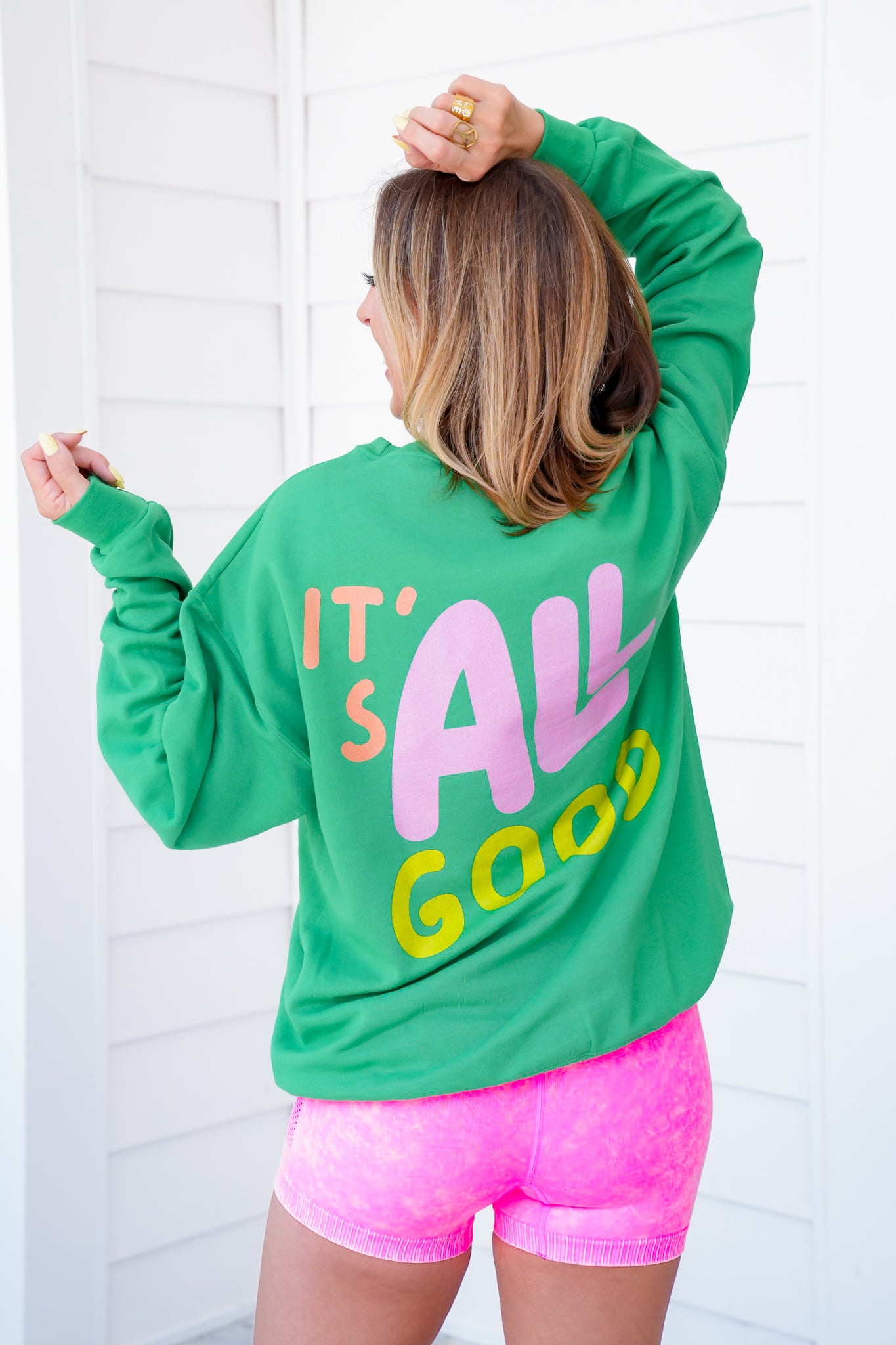 Plus/Reg Long Sleeve "It's All Good" Graphic Sweatshirt