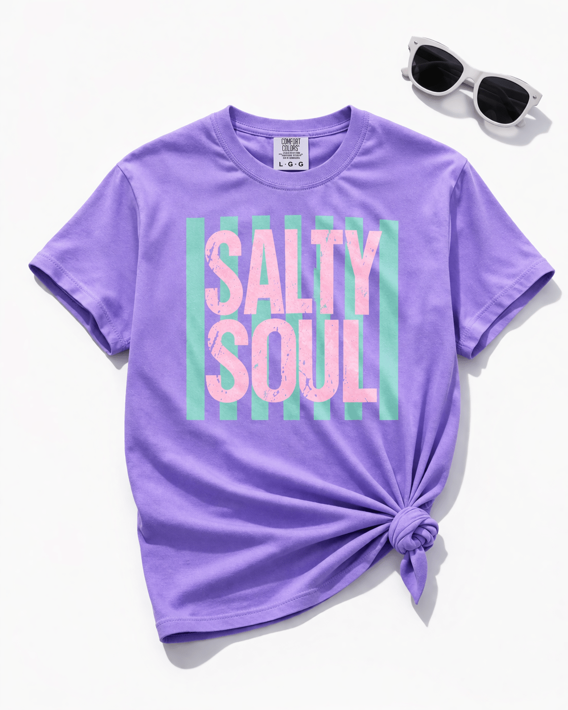 Plus/Reg Short Sleeve "Salty Soul" Graphic Tee - Freckled Poppy