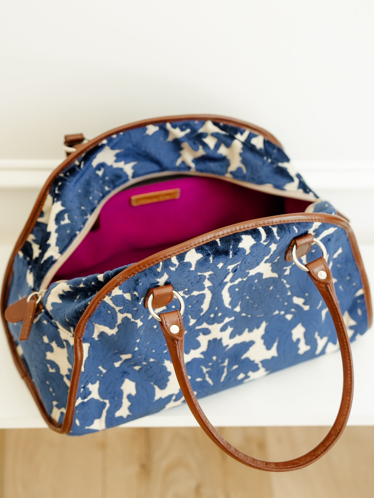 Emperor Blue Chenille Mosaic Bag