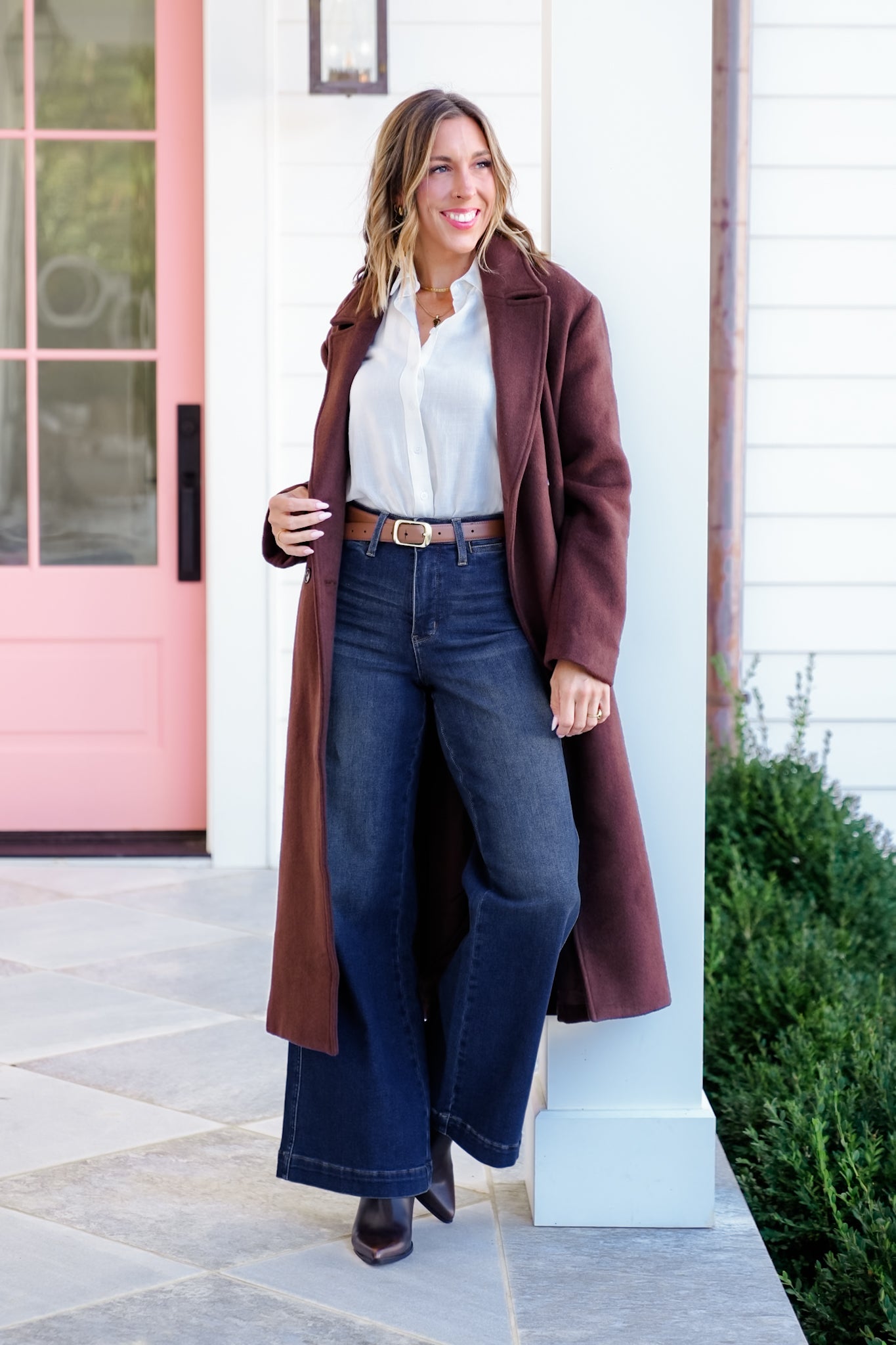 Judy Blue High Rise Dark Wash Tummy Control Retro Wide Leg Jeans with Welt Pockets