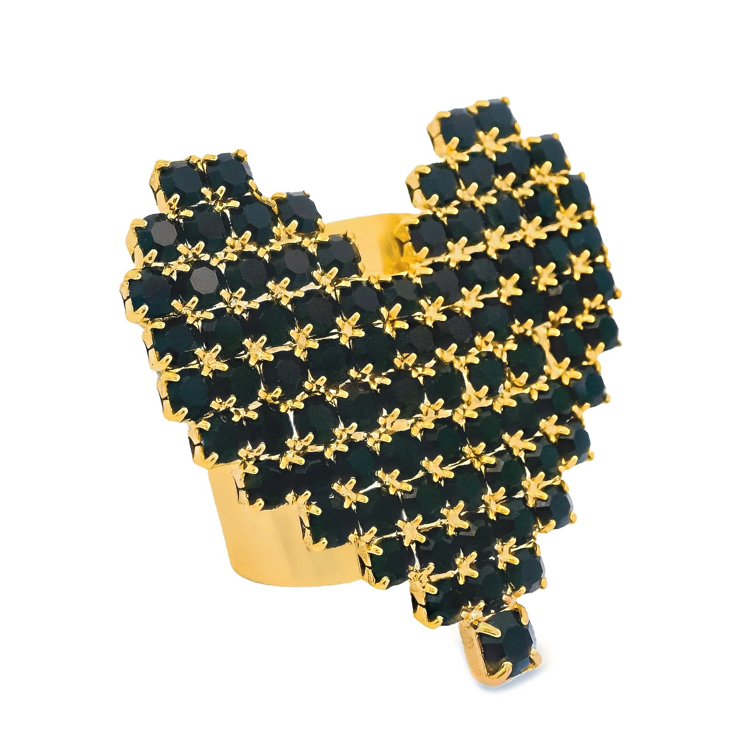 TOVA Crystal Paved Candy Heart Ring