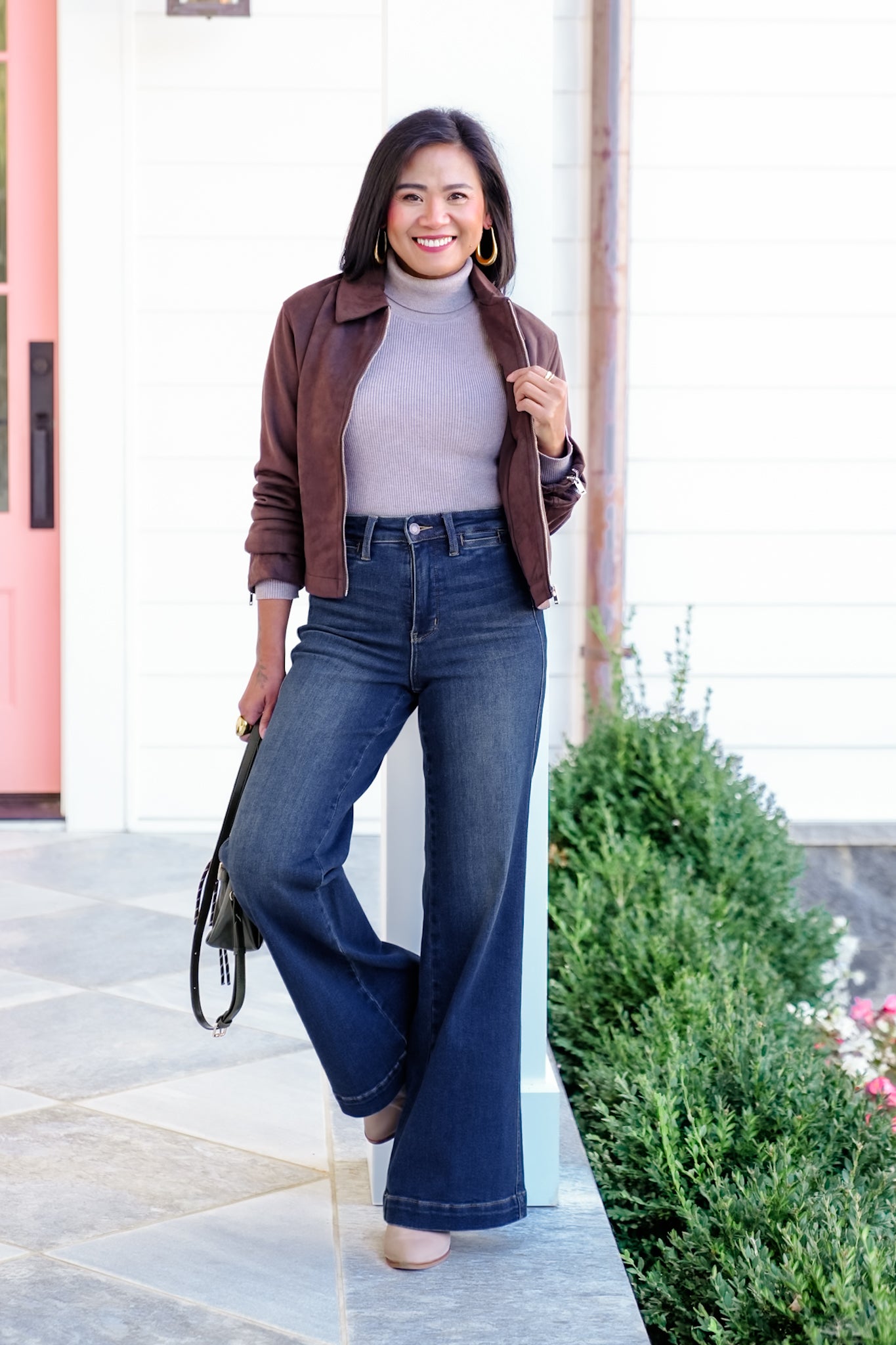 Judy Blue High Rise Dark Wash Tummy Control Retro Wide Leg Jeans with Welt Pockets