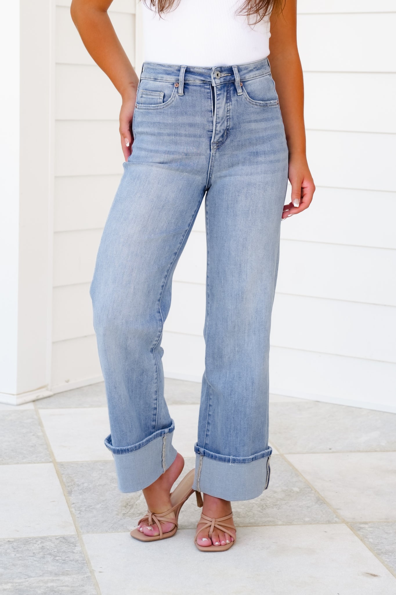 Mica The Sweet Spot High Rise Light Wash Wide Leg Jeans