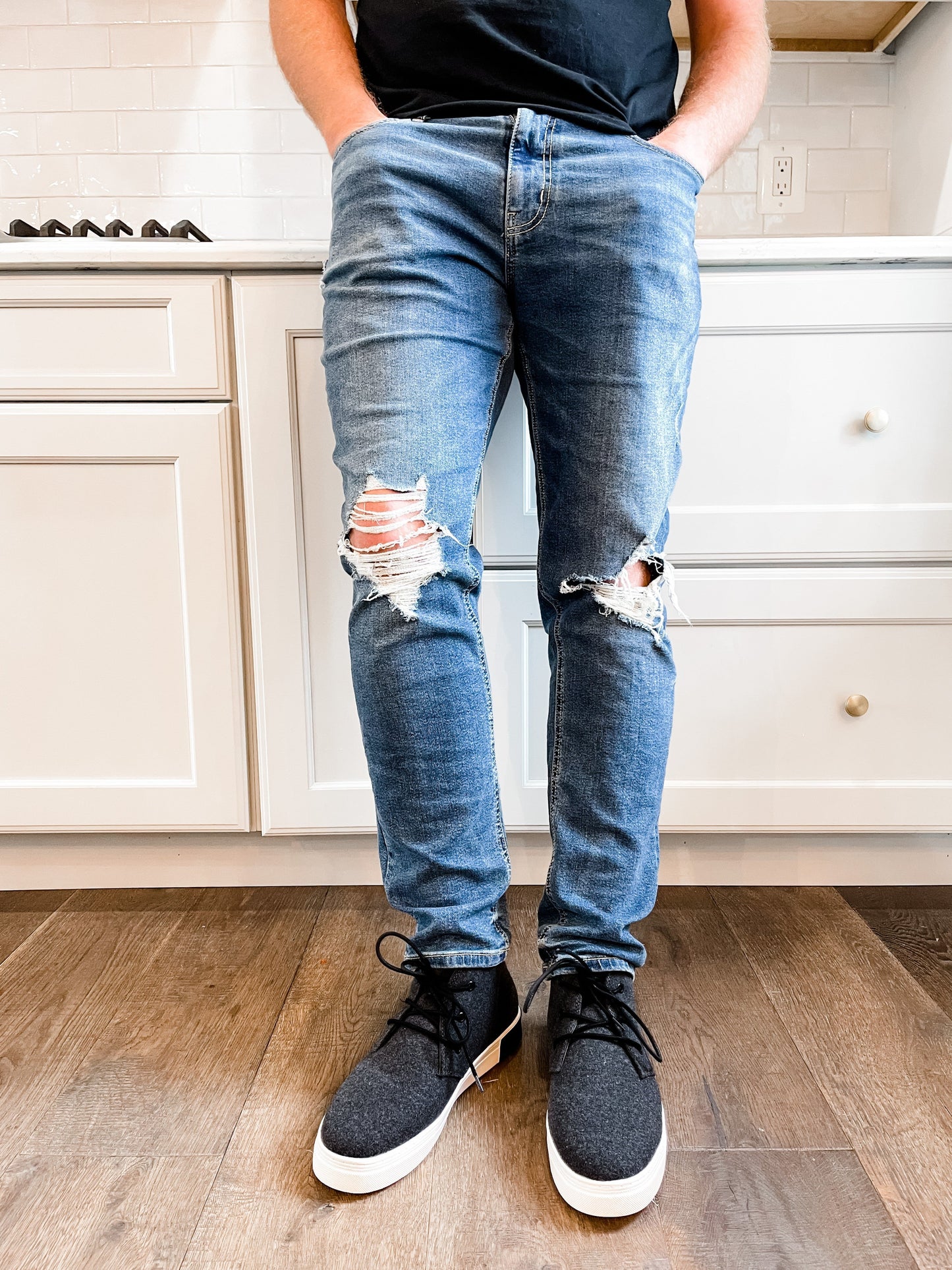 Men's Charcoal Flannel High Top Sneakers