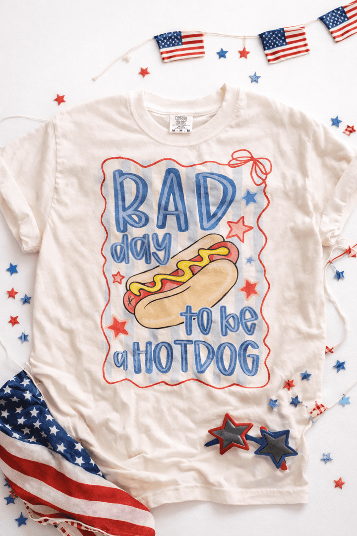 Plus/Reg Short Sleeve "Bad Day To Be.." Graphic Tee - Freckled Poppy