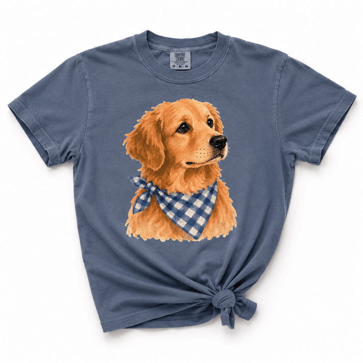 Plus/Reg Short Sleeve Golden Retriever Graphic Tee - Freckled Poppy