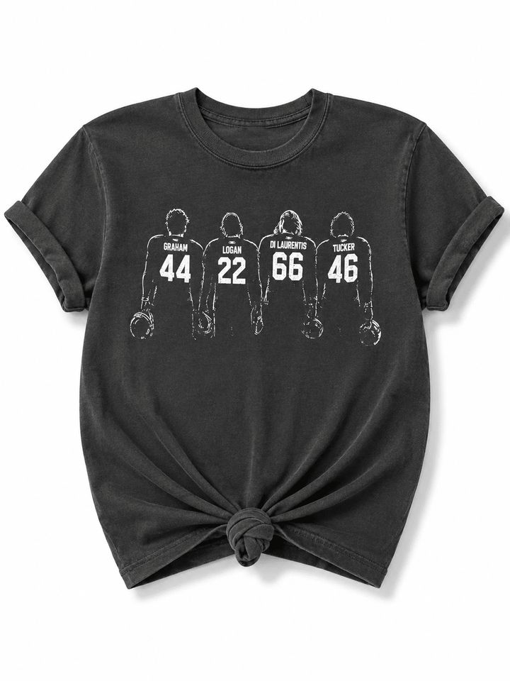 Plus/Reg Short Sleeve Off Campus Garrett Graham and Teammates Hockey Graphic Tee - Freckled Poppy