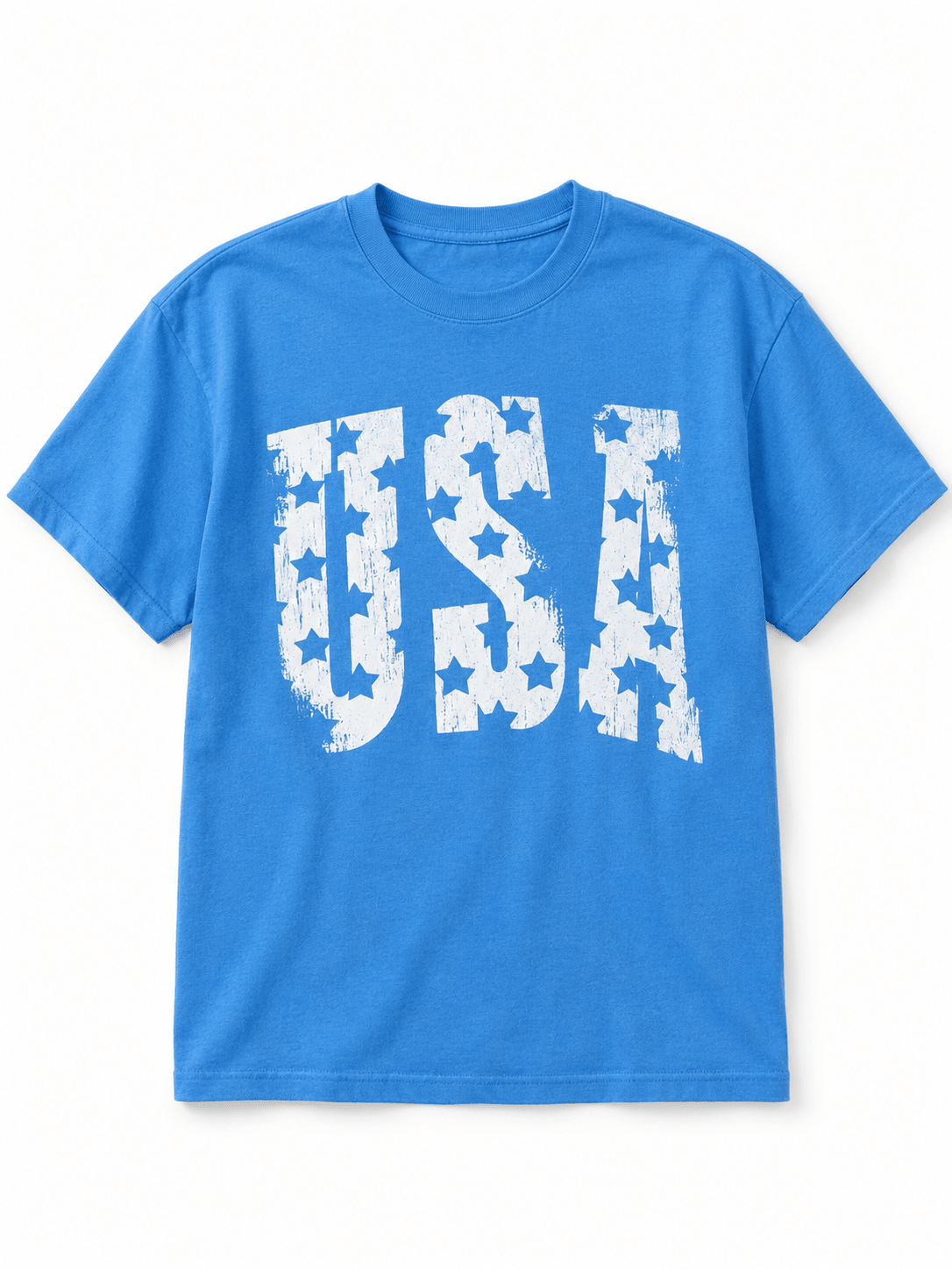 Plus/Reg Short Sleeve "USA" Graphic Tee - Freckled Poppy
