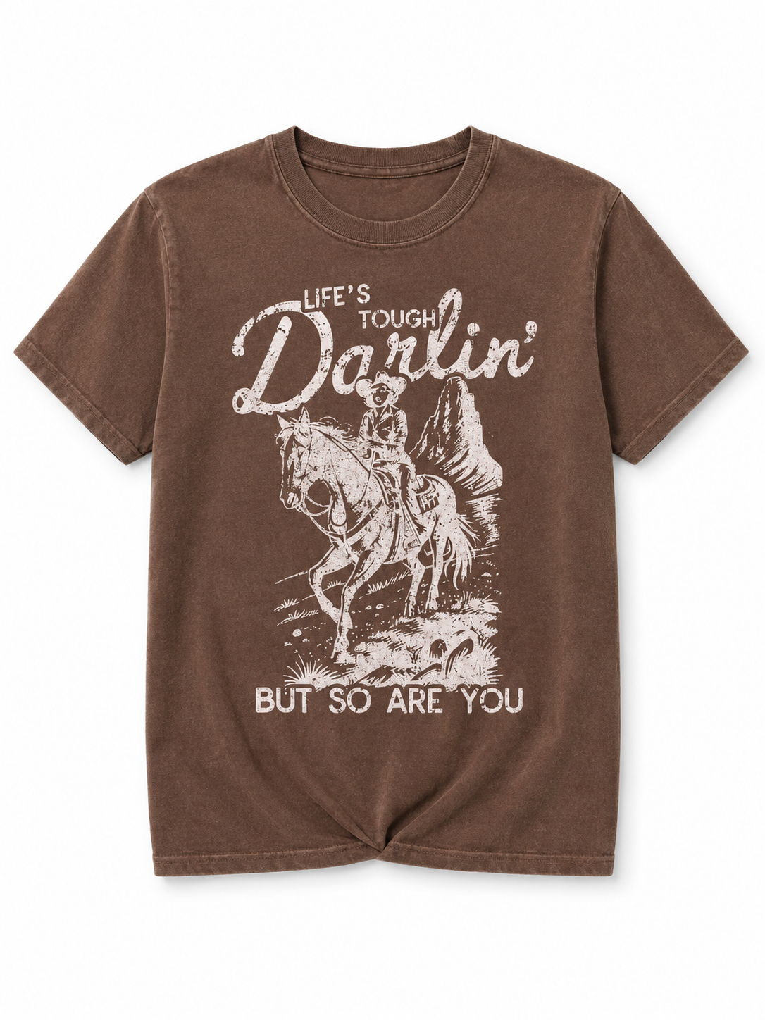 Plus/Reg Short Sleeve "Life's Tough Darlin'" Graphic Tee