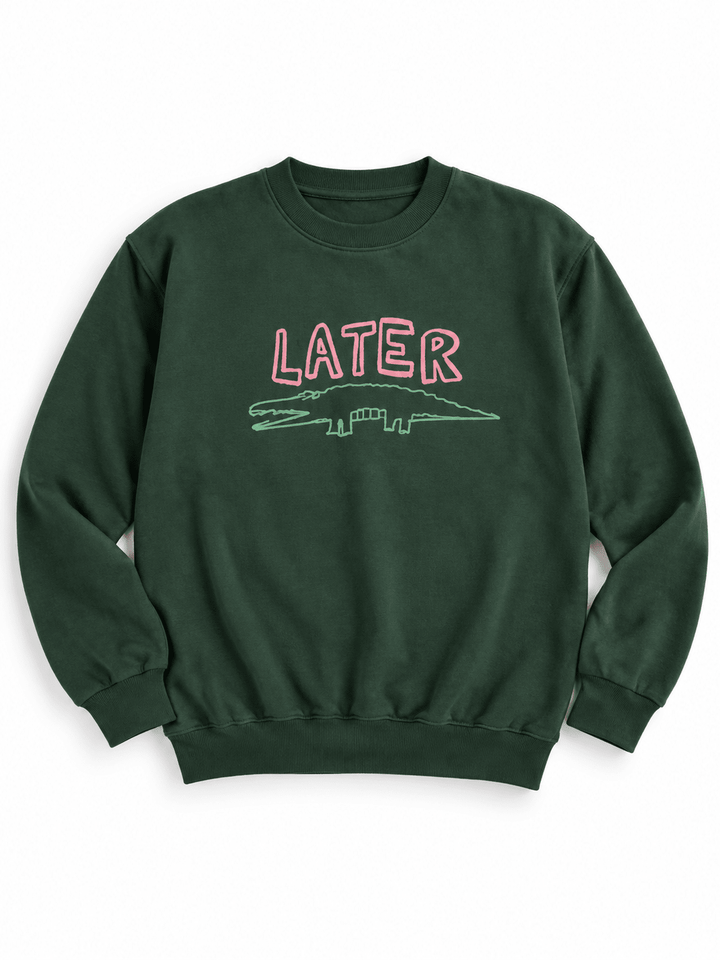 Plus/Reg Long Sleeve Later Gator Graphic Sweatshirt - Freckled Poppy