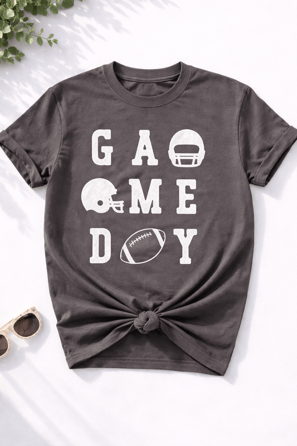Plus/Reg Short Sleeve Football "Gameday" Graphic Tee - Freckled Poppy