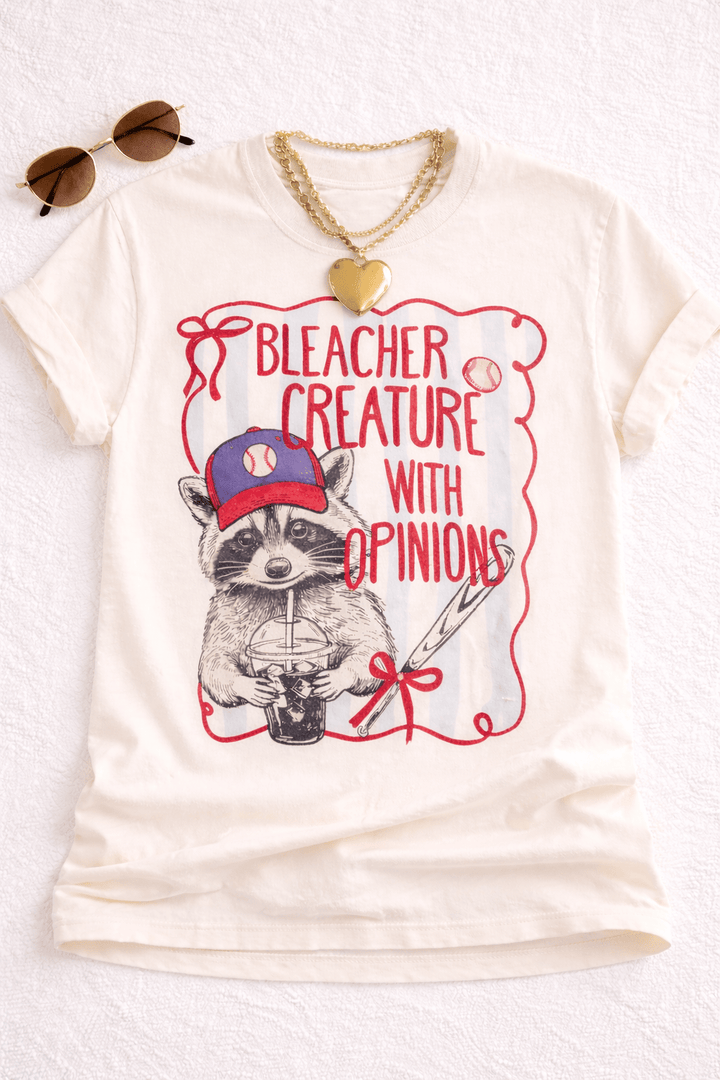 Plus/Reg Short Sleeve "Bleacher Creature" Baseball Graphic Tee - Freckled Poppy