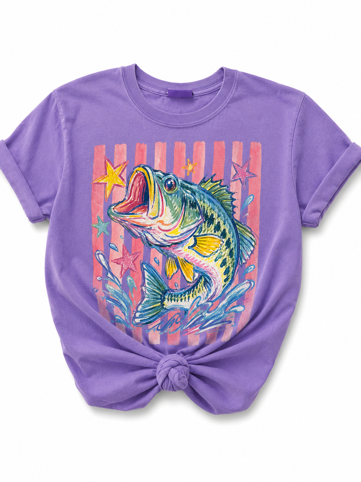 Plus/Reg Short Sleeve Vibrant Bass Graphic Tee