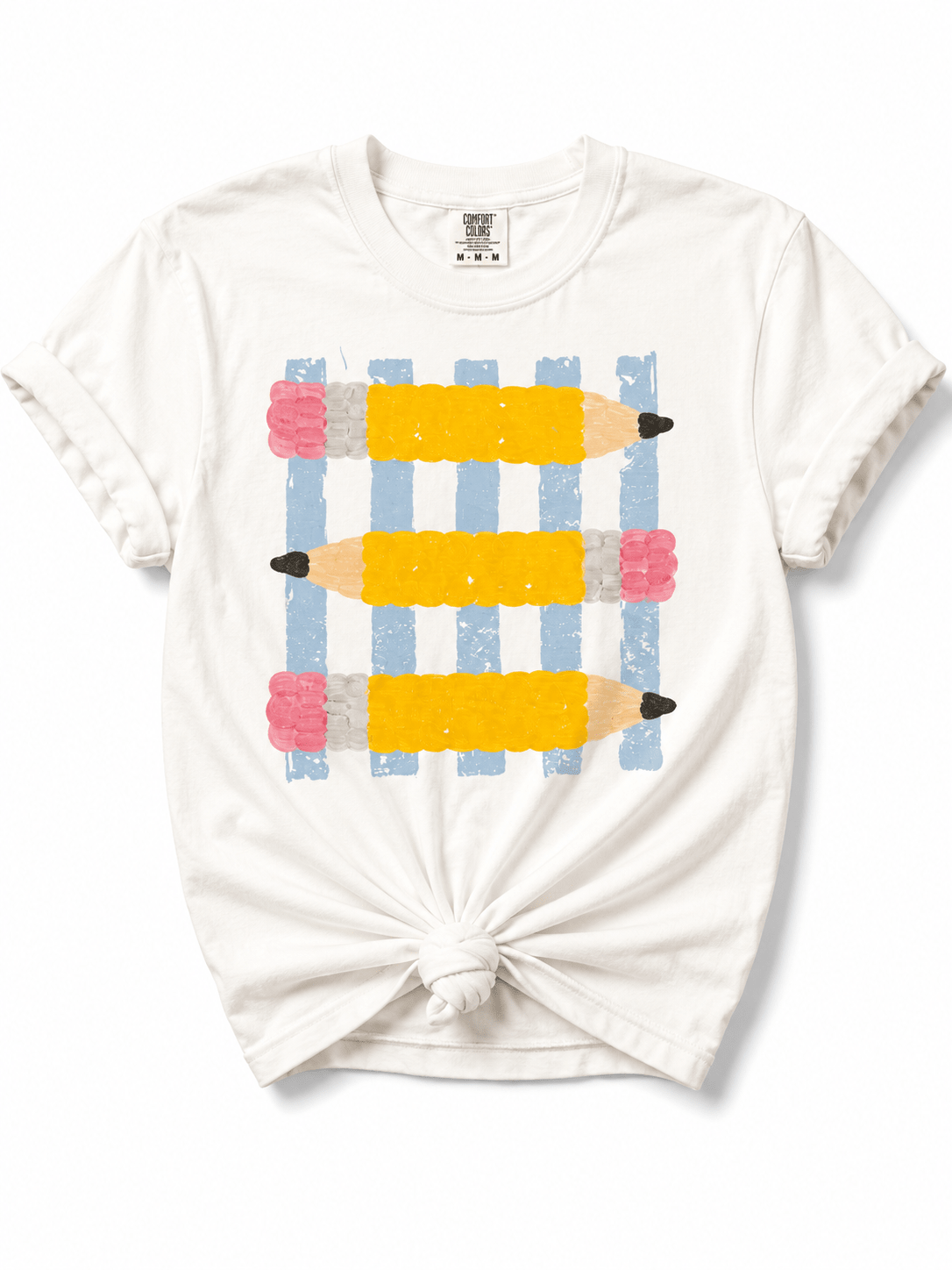 Plus/Reg Short Sleeve School Pencils Graphic Tee - Freckled Poppy