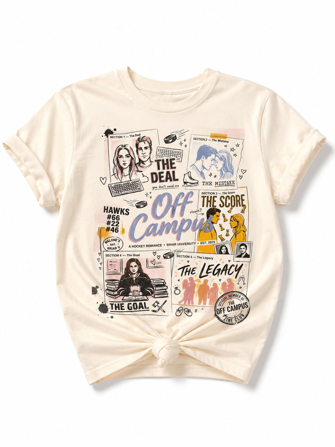 Plus/Reg Short Sleeve Off Campus 'Zine Club Graphic Tee - Freckled Poppy