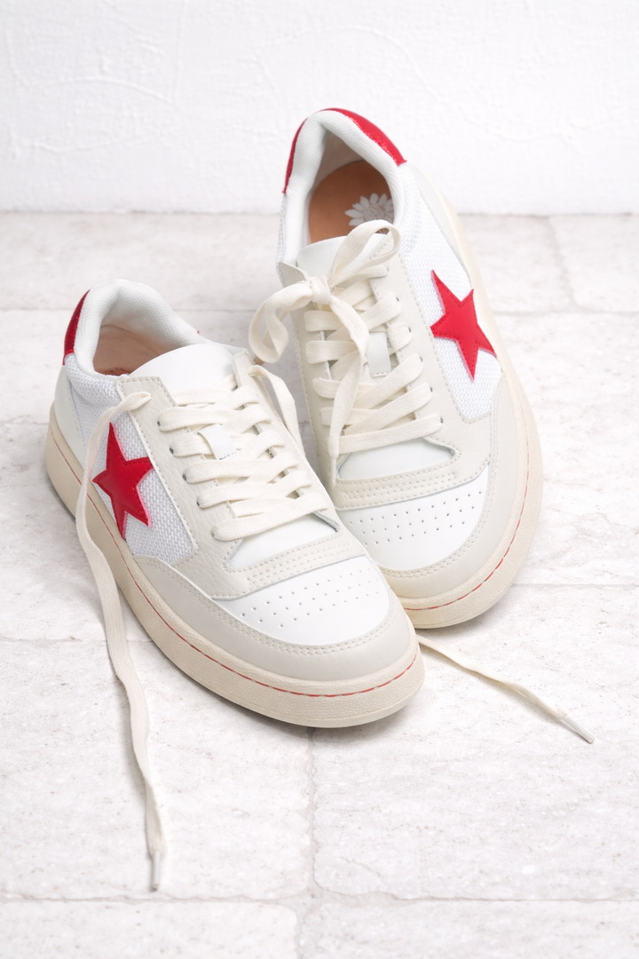 Yellow Box Retro Star Detail Lace Up Sneaker