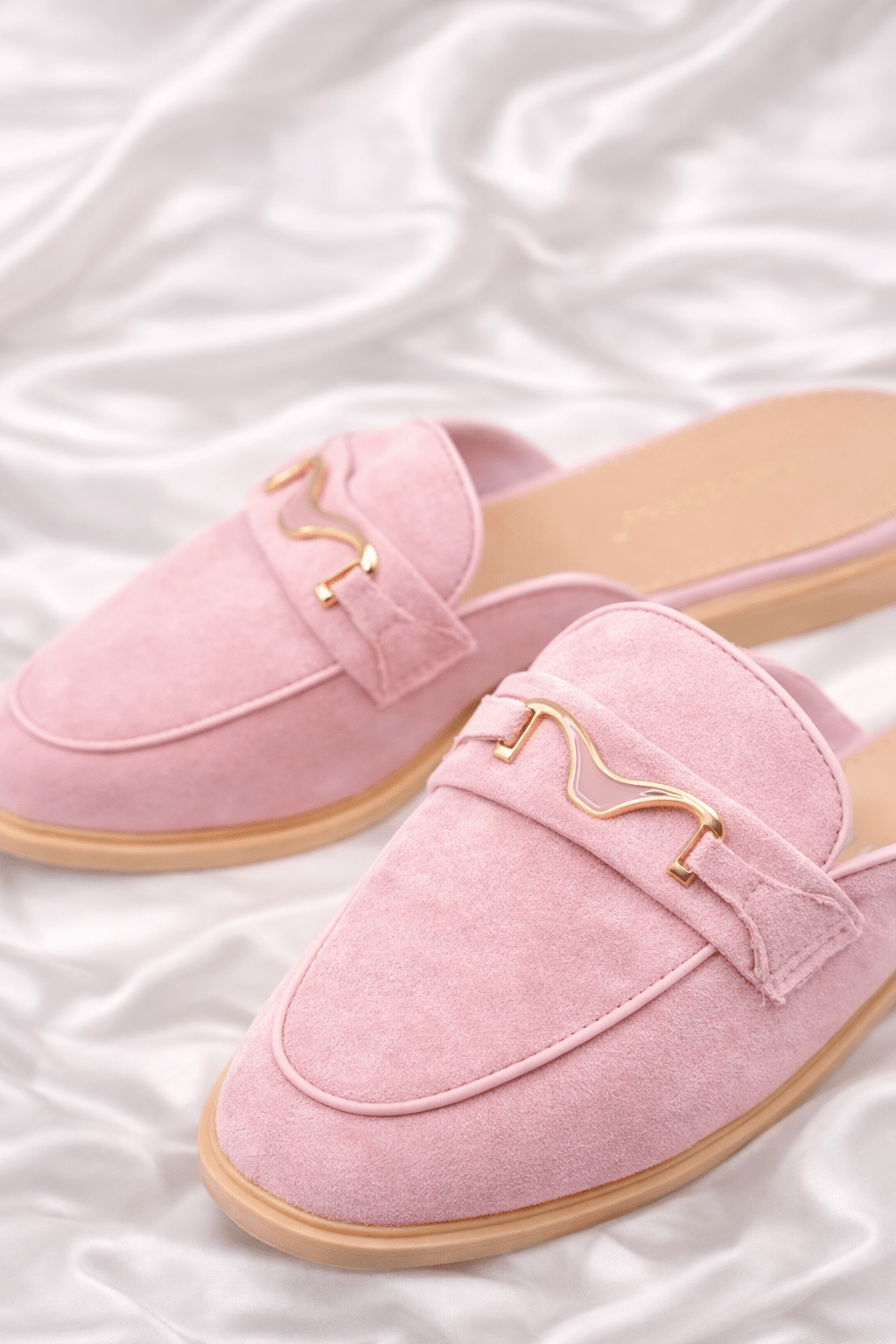 Vegan Suede Slip On Loafer Mule - Freckled Poppy