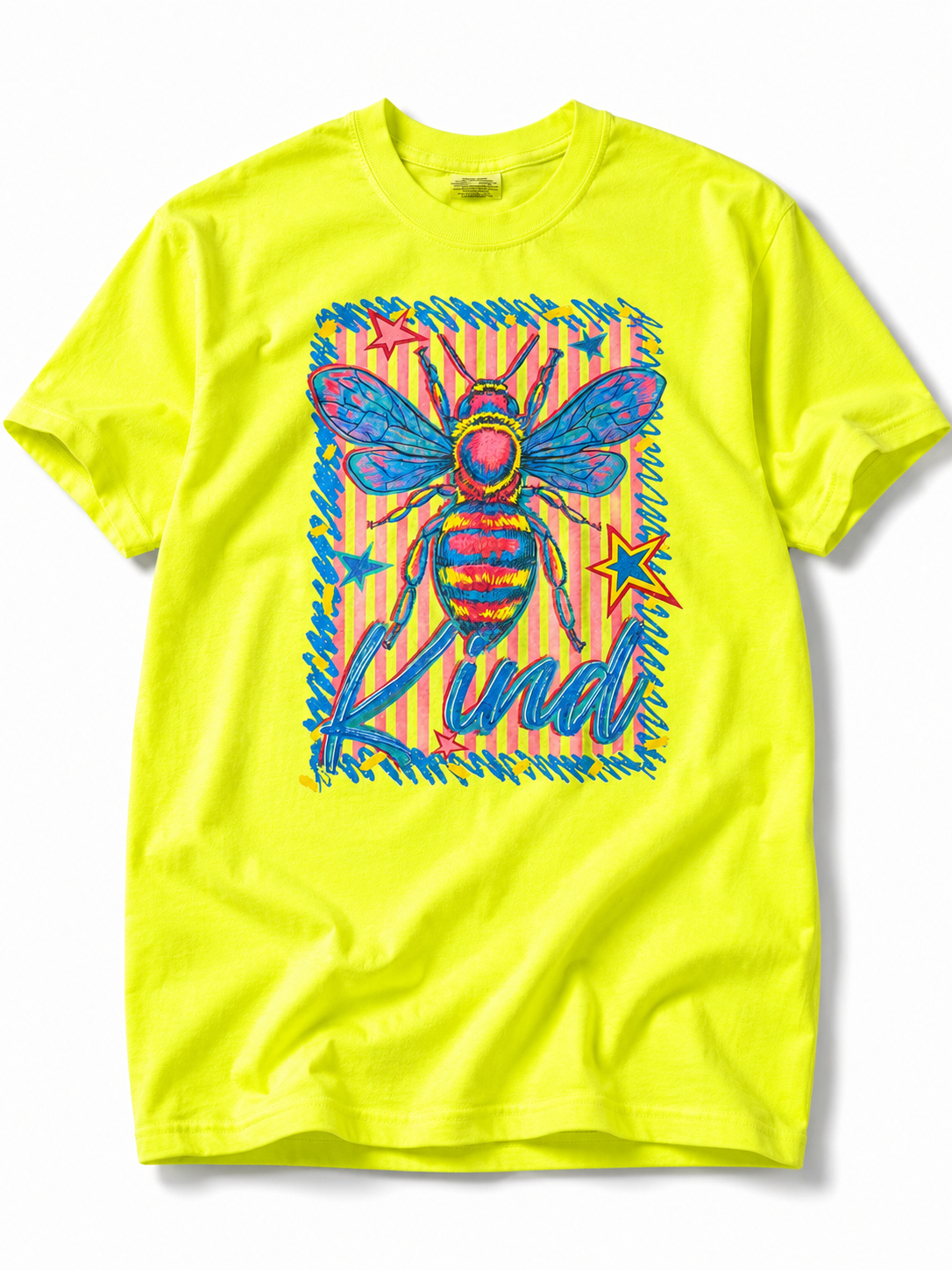 Plus/Reg Short Sleeve "Bee Kind Stars" Graphic Tee