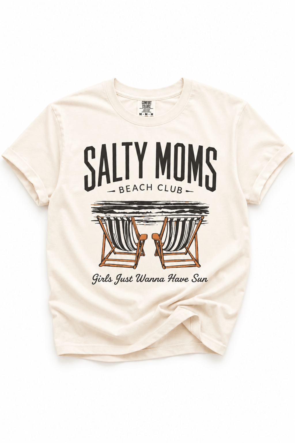 Plus/Reg Short Sleeve "Salty Moms Beach Club" Graphic Tee - Freckled Poppy