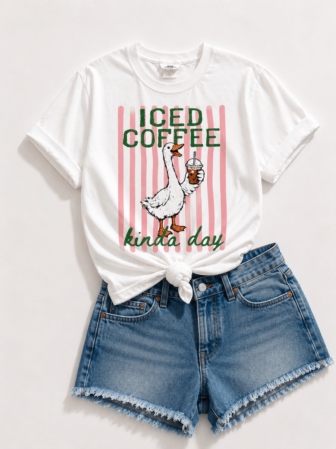 Plus/Reg Short Sleeve "Iced Coffee Kind Day" Graphic Tee - Freckled Poppy