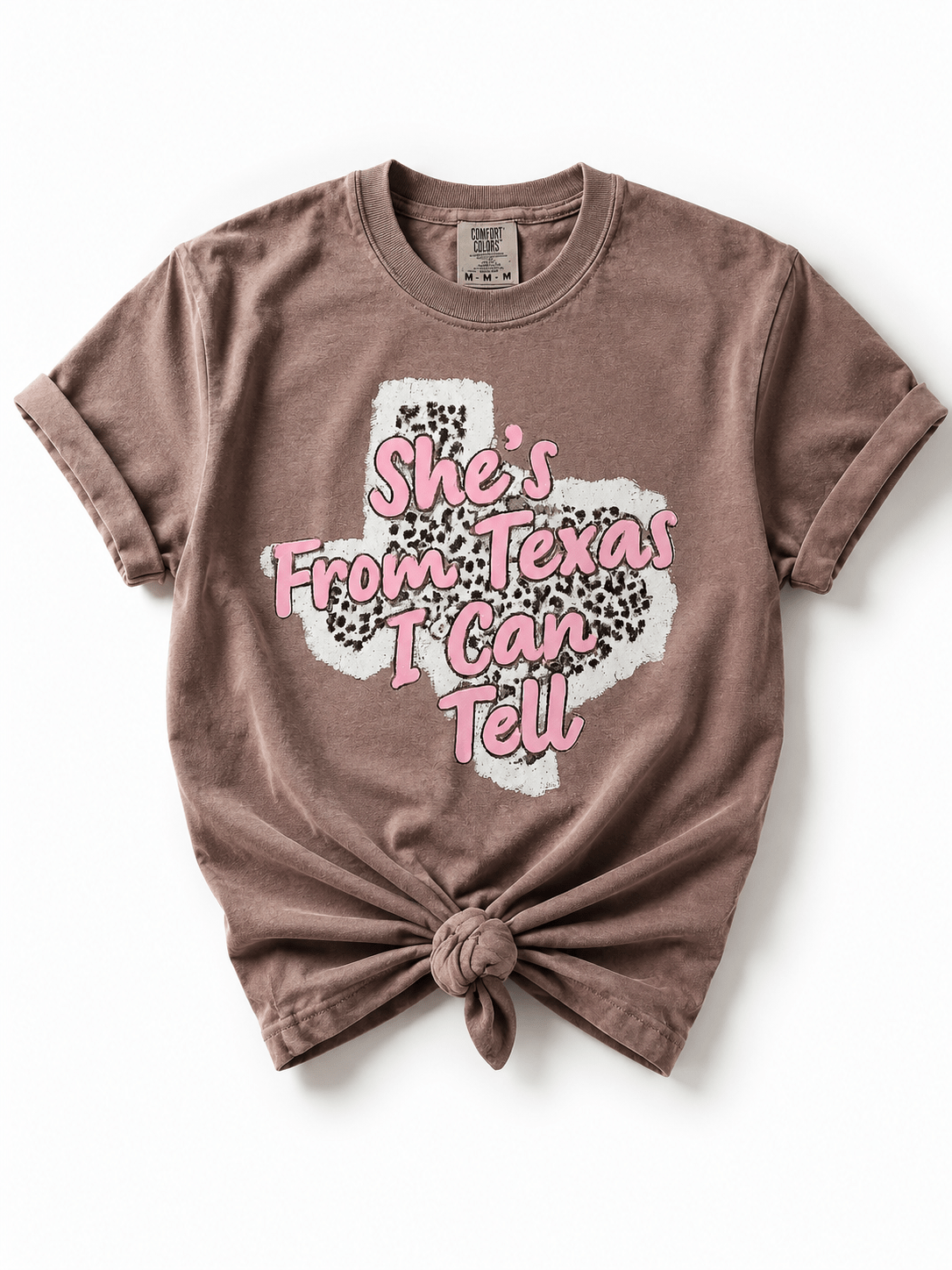 Plus/Reg Short Sleeve "She's From Texas..." Graphic Tee - Freckled Poppy