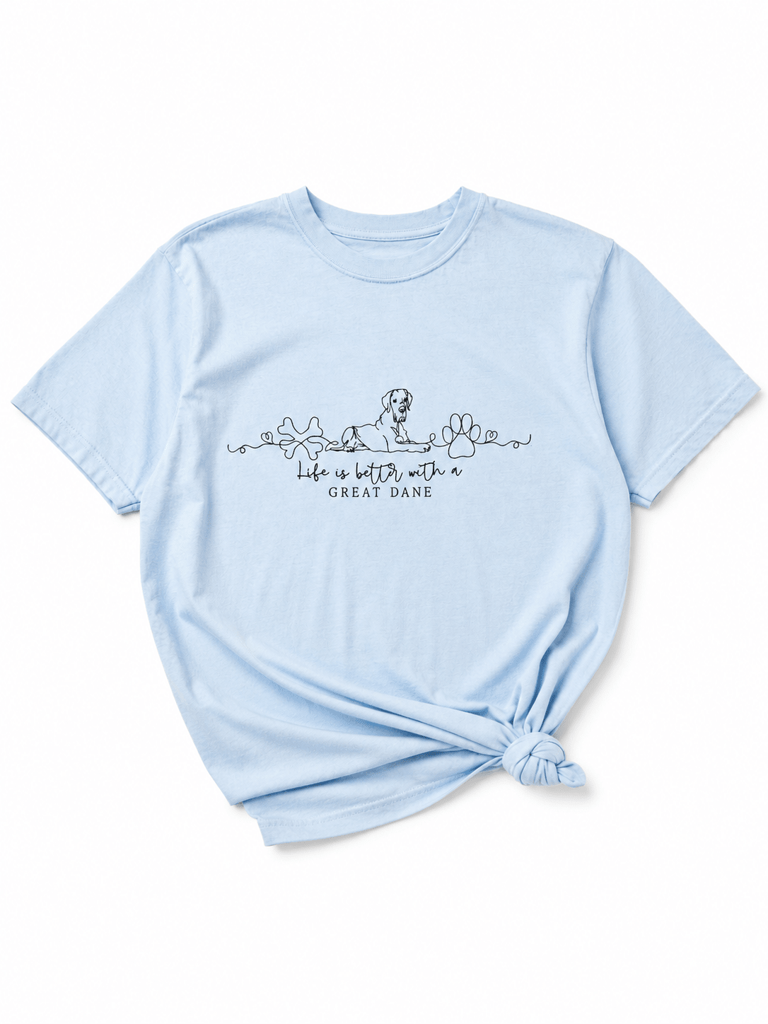 Plus/Reg Short Sleeve "Life Is Better with a Great Dane" Graphic Tee - Freckled Poppy