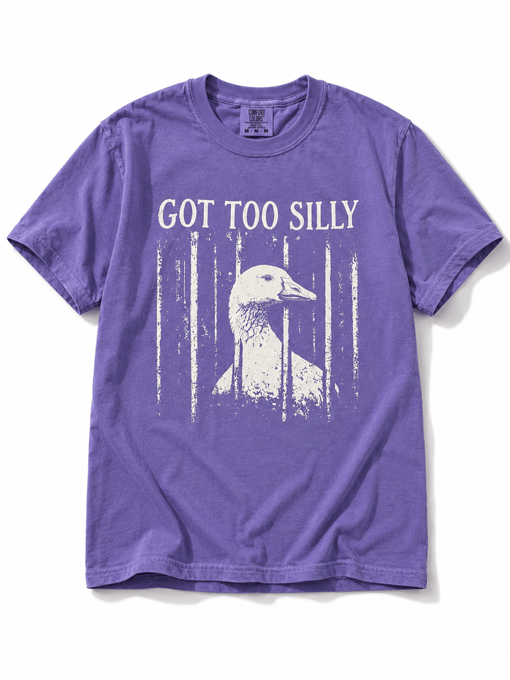 Plus/Reg Short Sleeve "Got Too Silly" Graphic Tee - Freckled Poppy