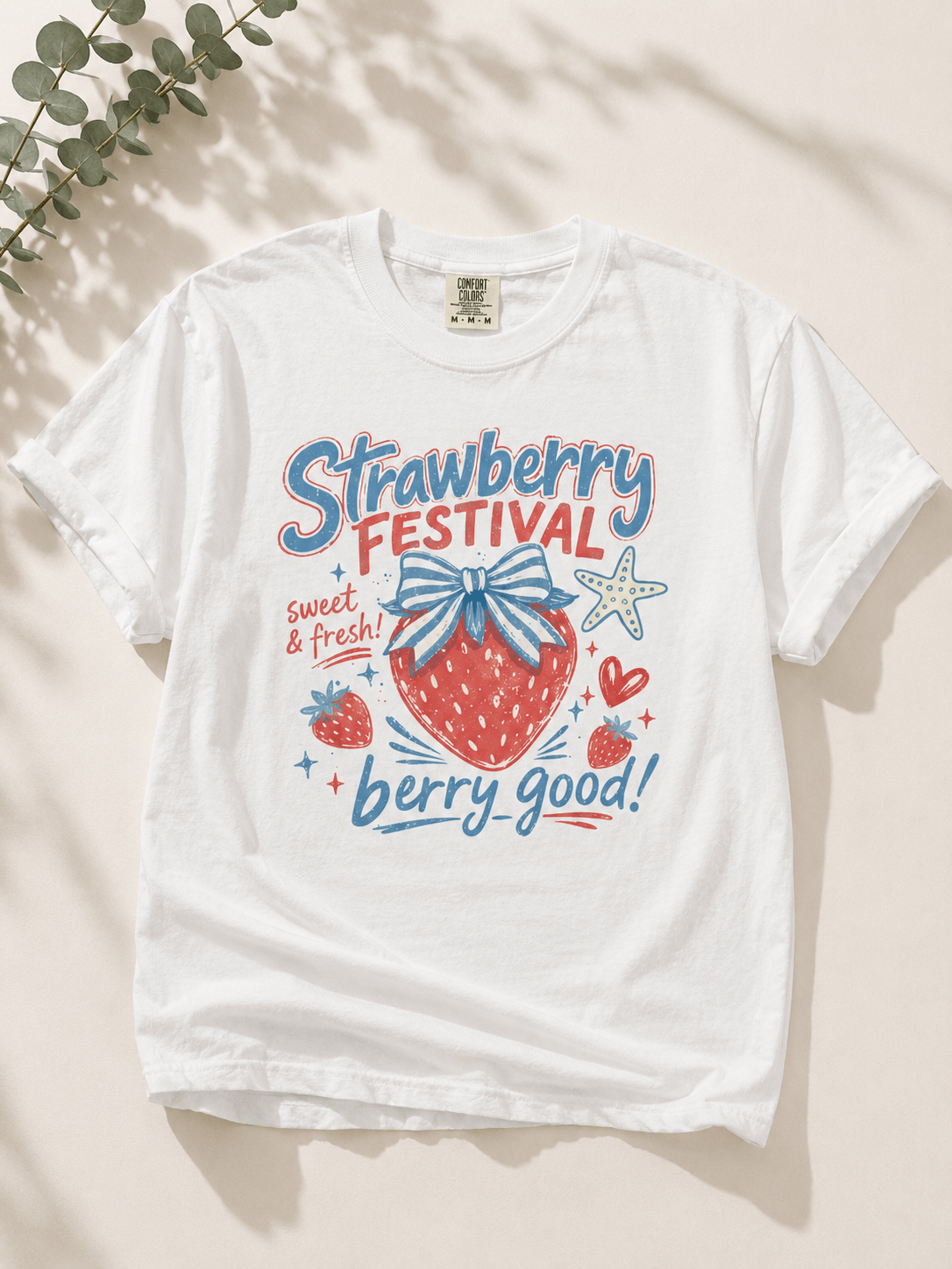 Plus/Reg Short Sleeve "Strawberry Festival" Graphic Tee - Freckled Poppy