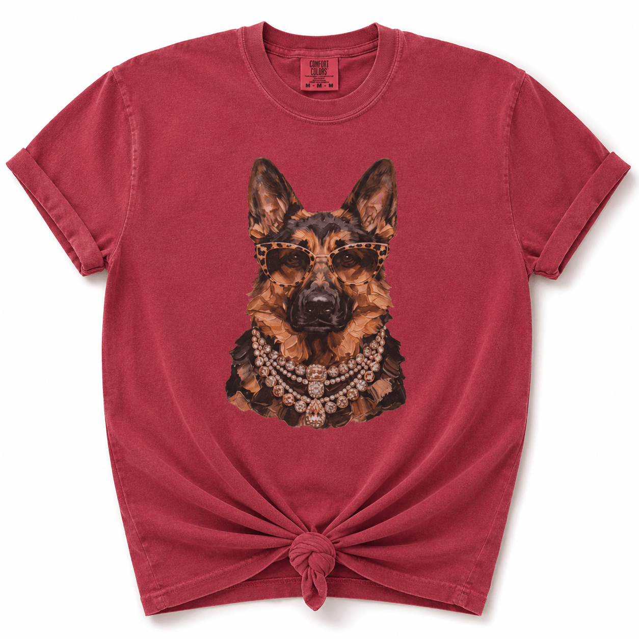 Plus/Reg Short Sleeve Glam German Shepherd Graphic Tee