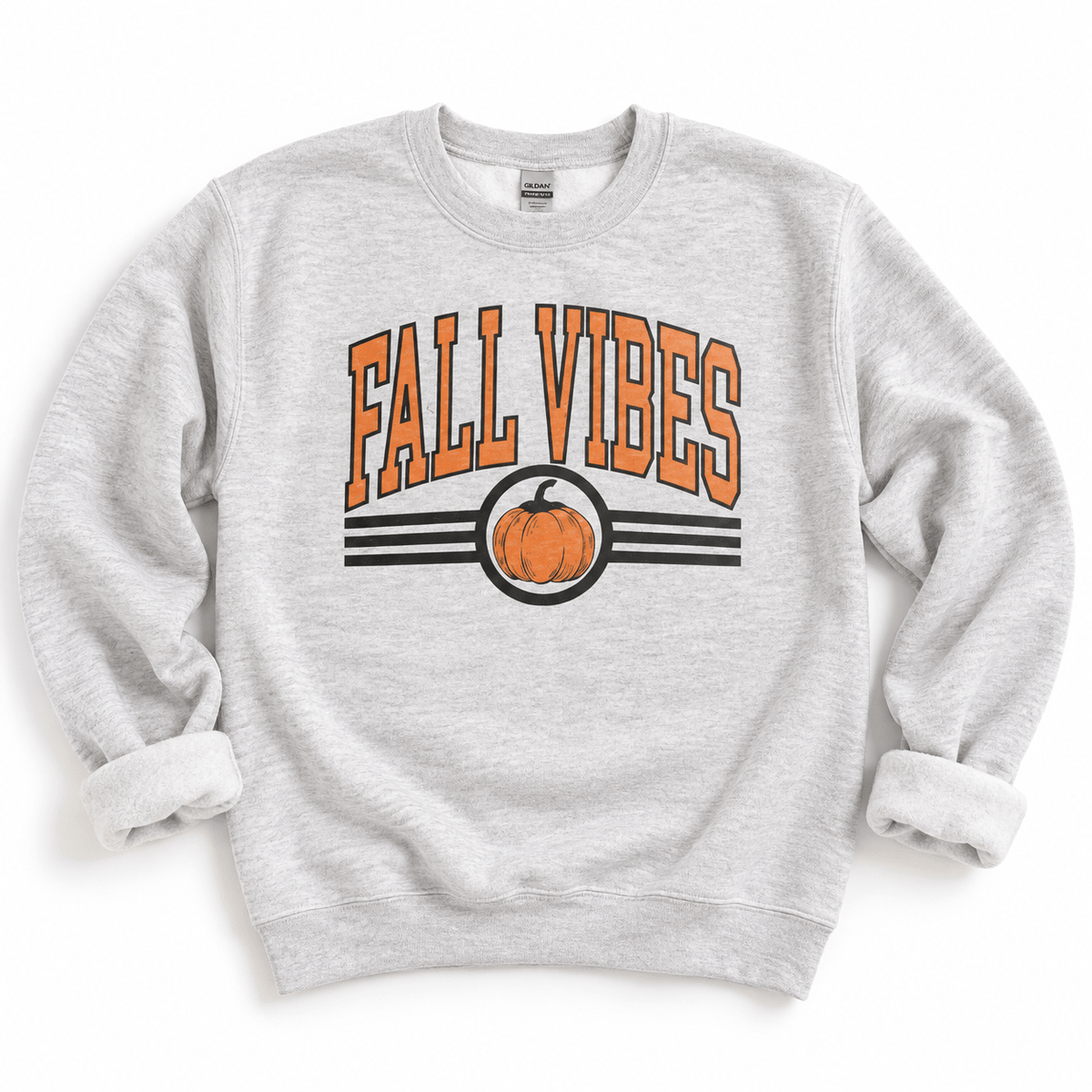 Plus/Reg Long Sleeve Fall Vibes Varsity Graphic Sweatshirt - Freckled Poppy