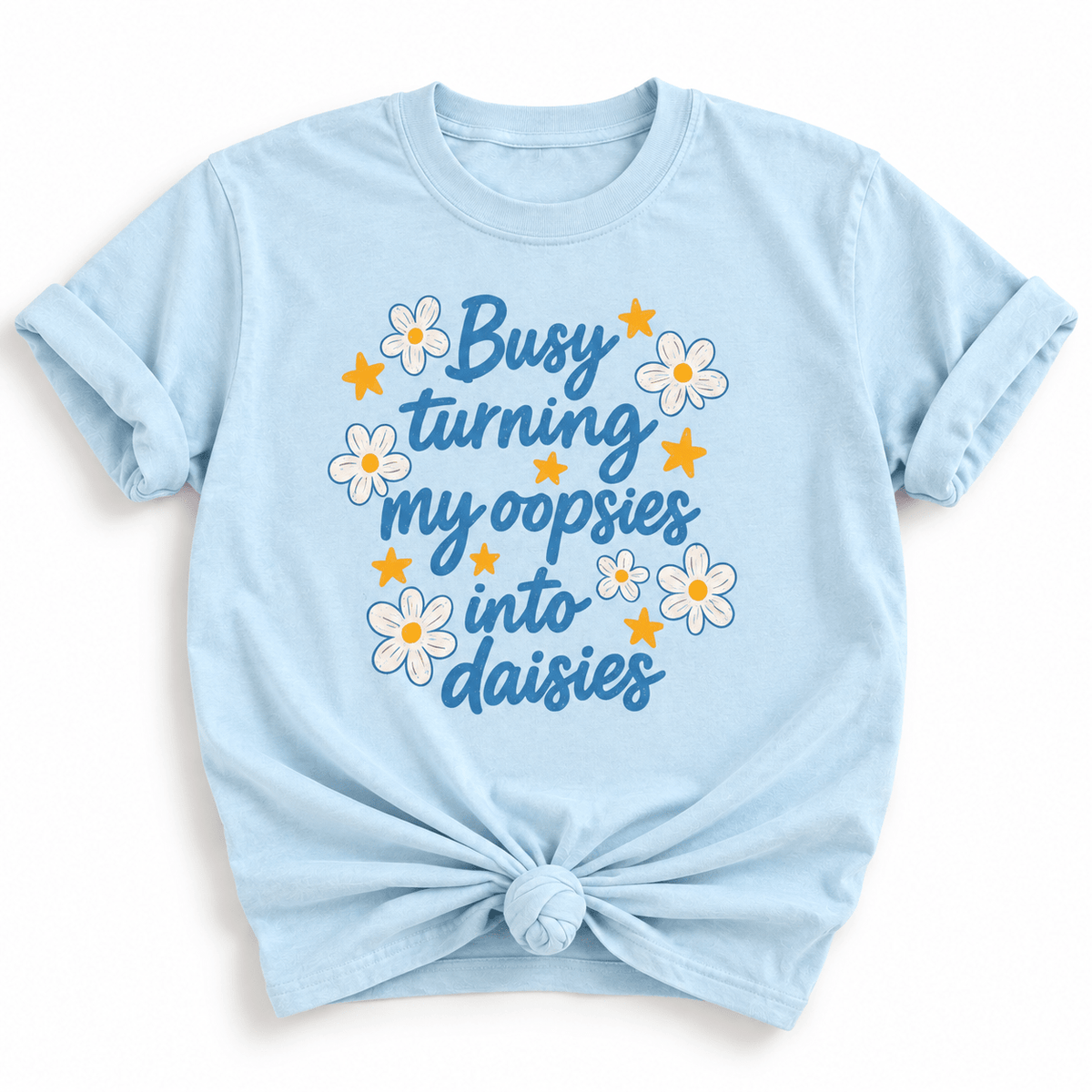 Plus/Reg Short Sleeve "Busy Turning My Oopsies into Daisies" Graphic Tee - Freckled Poppy